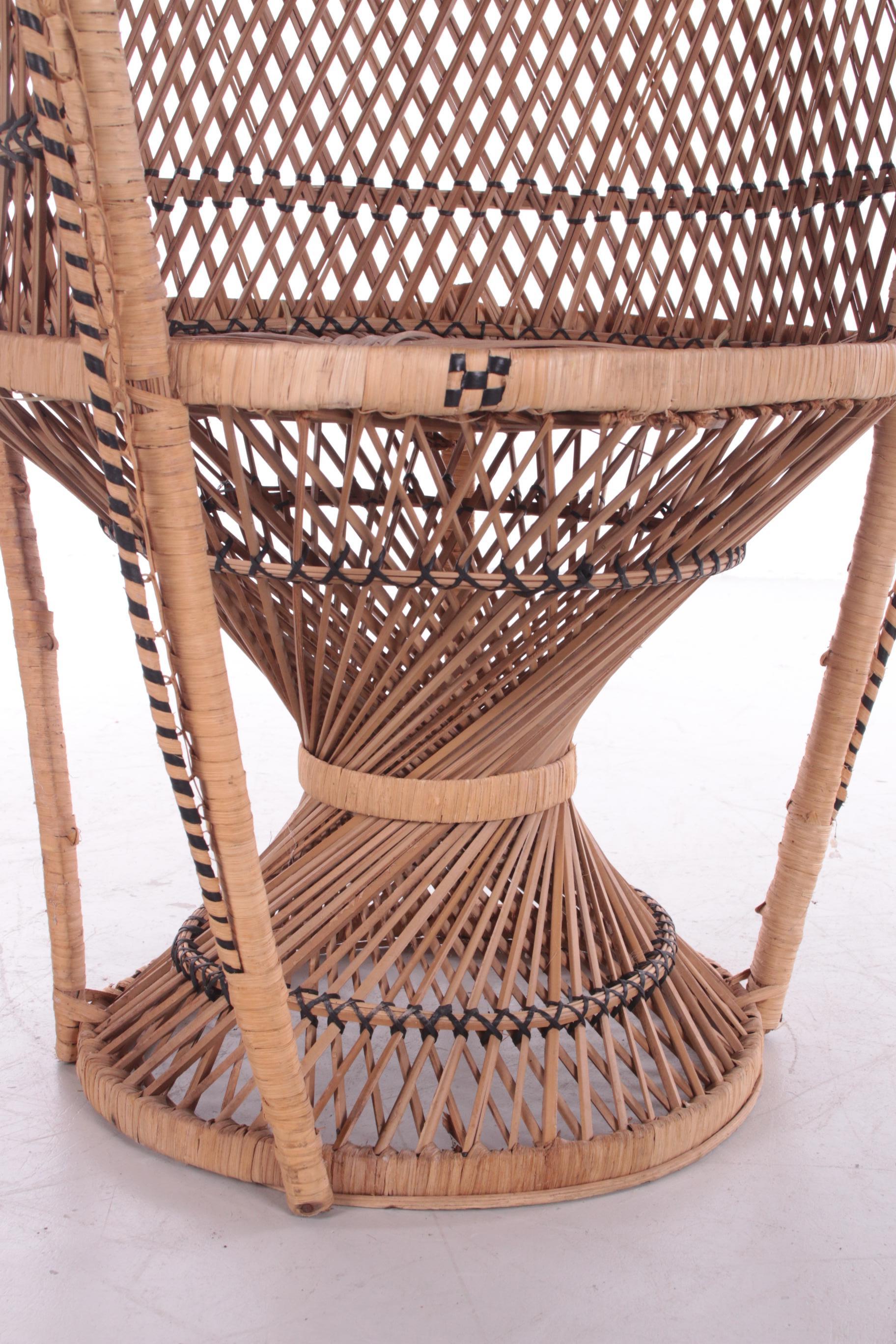 Vintage Bamboo Peacock Chair Emanuelle Chair, 1970 1