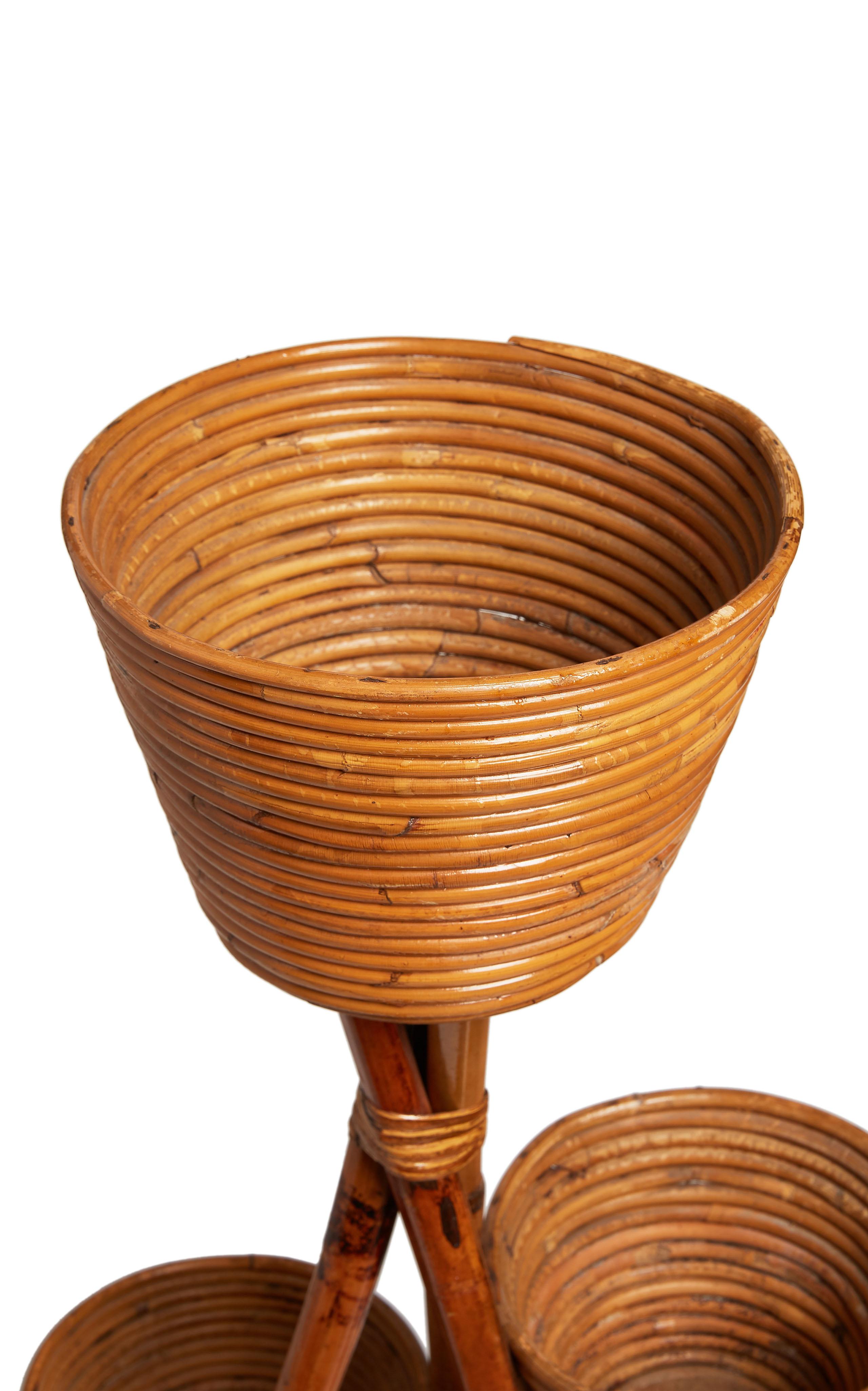 Italian Vintage Bamboo Pot Holder by La DoubleJ, Italy