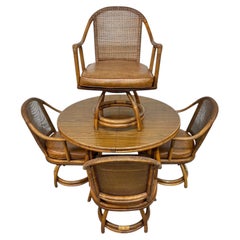 Vintage Bamboo & Rattan 5-Piece Dinette Set