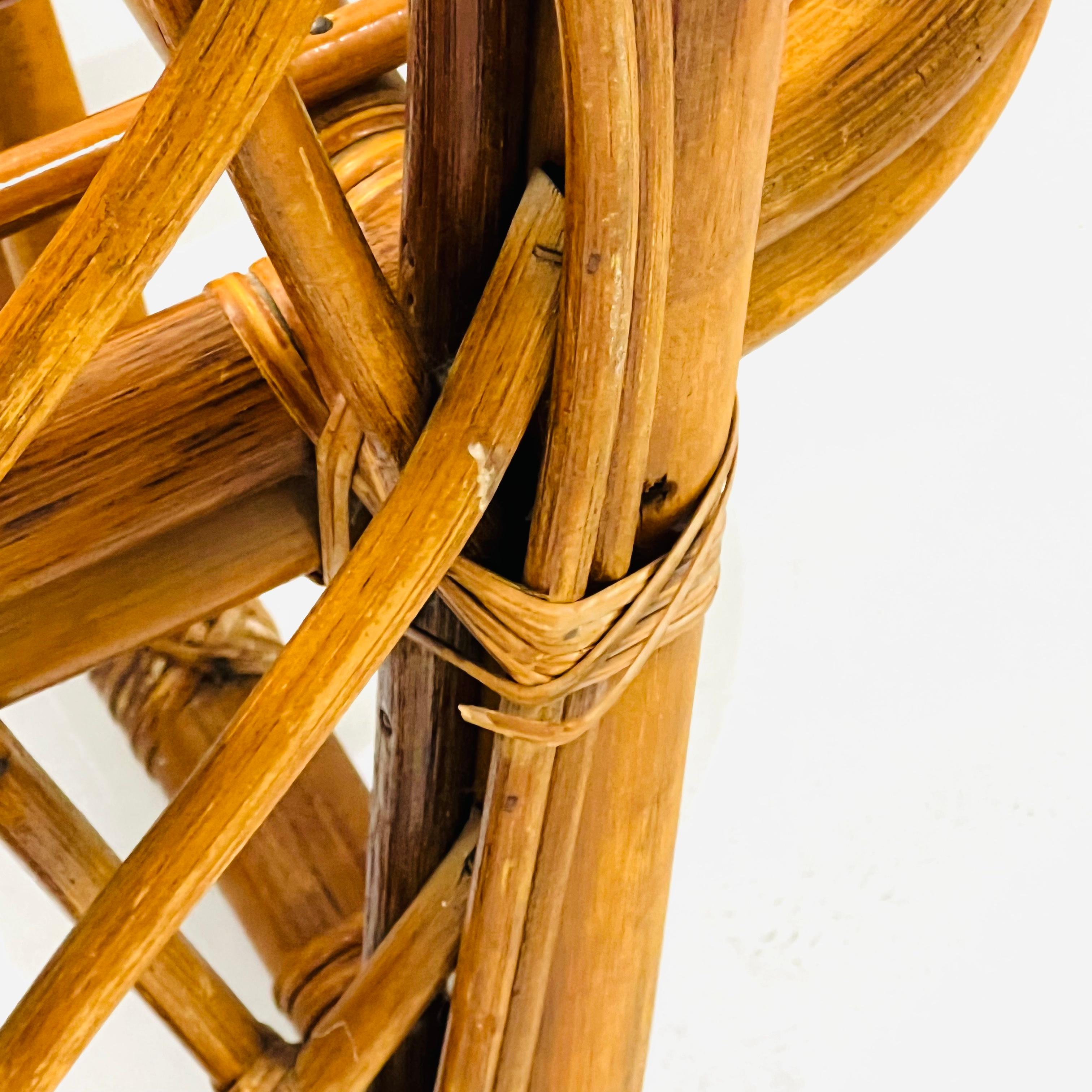 Vintage Bamboo & Rattan Chaise Lounge For Sale 6