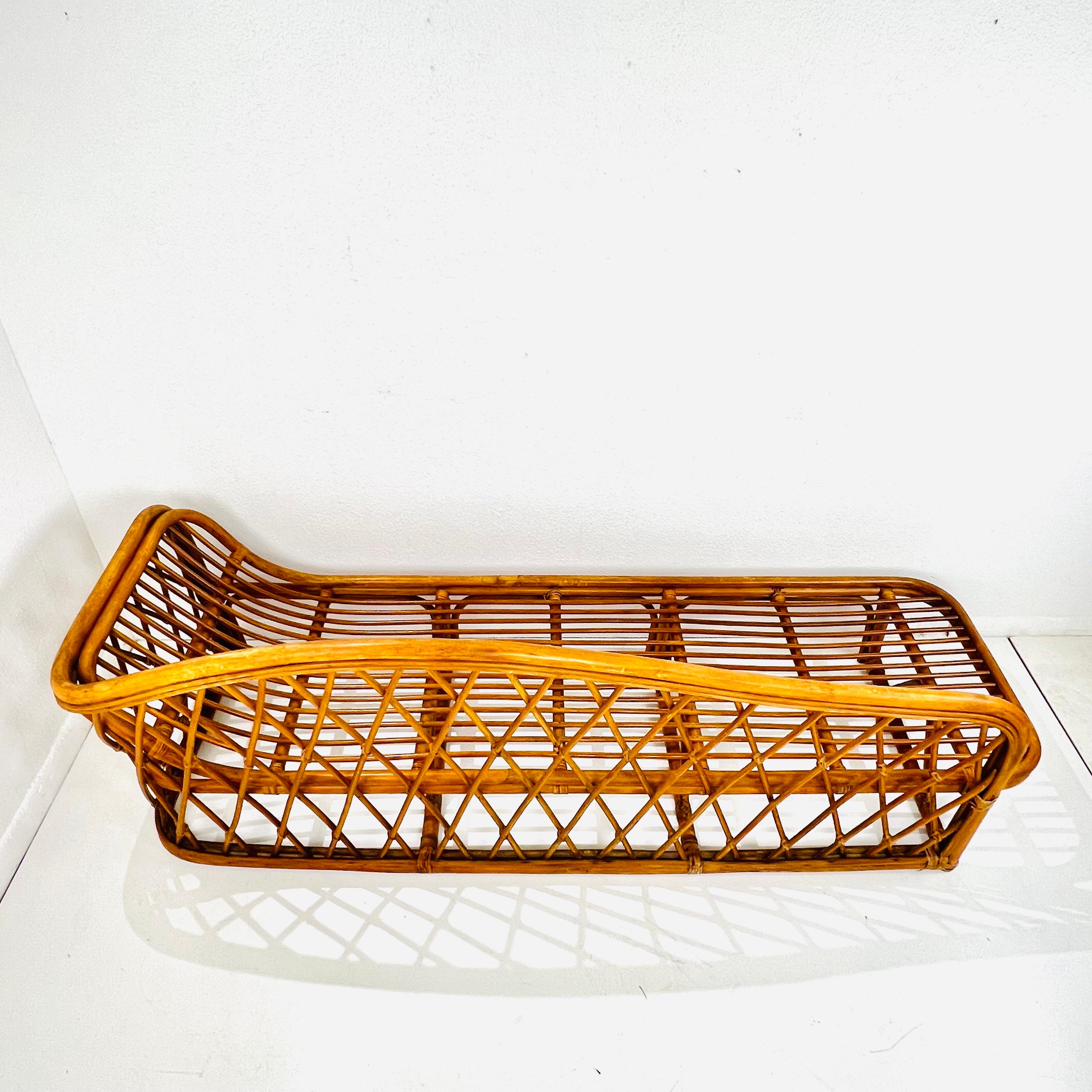 Vintage Bamboo & Rattan Chaise Lounge For Sale 10