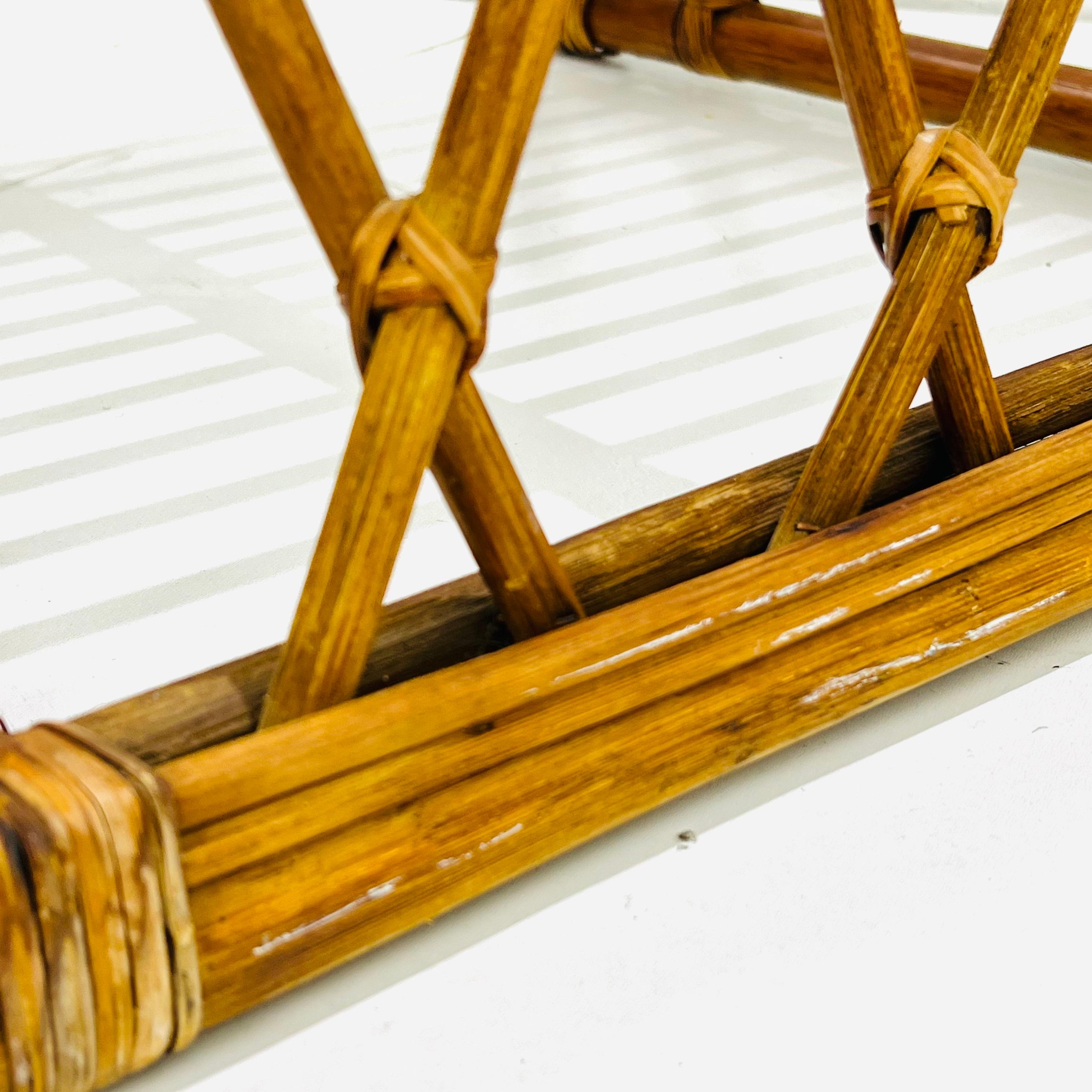 Vintage Bamboo & Rattan Chaise Lounge For Sale 13