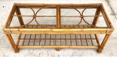 Vintage Bamboo Rattan Coffee Table