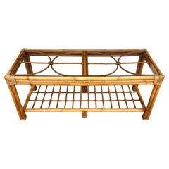 Vintage Bamboo Rattan Coffee Table