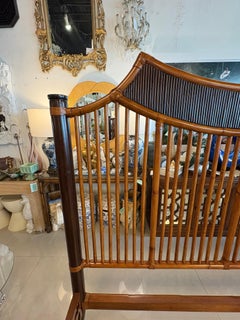 Vtg Baker Furntiure Bamboo Rattan Pagoda Queen Size Bed Headboard Footboard