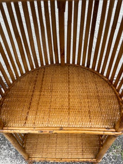 Vintage Bamboo Reverse Demi Lune Petite Etagere