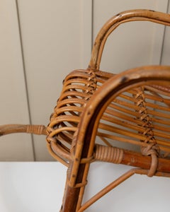 Vintage Bamboo Rocking Chair For Children Mid Century Design Italy, 1970s