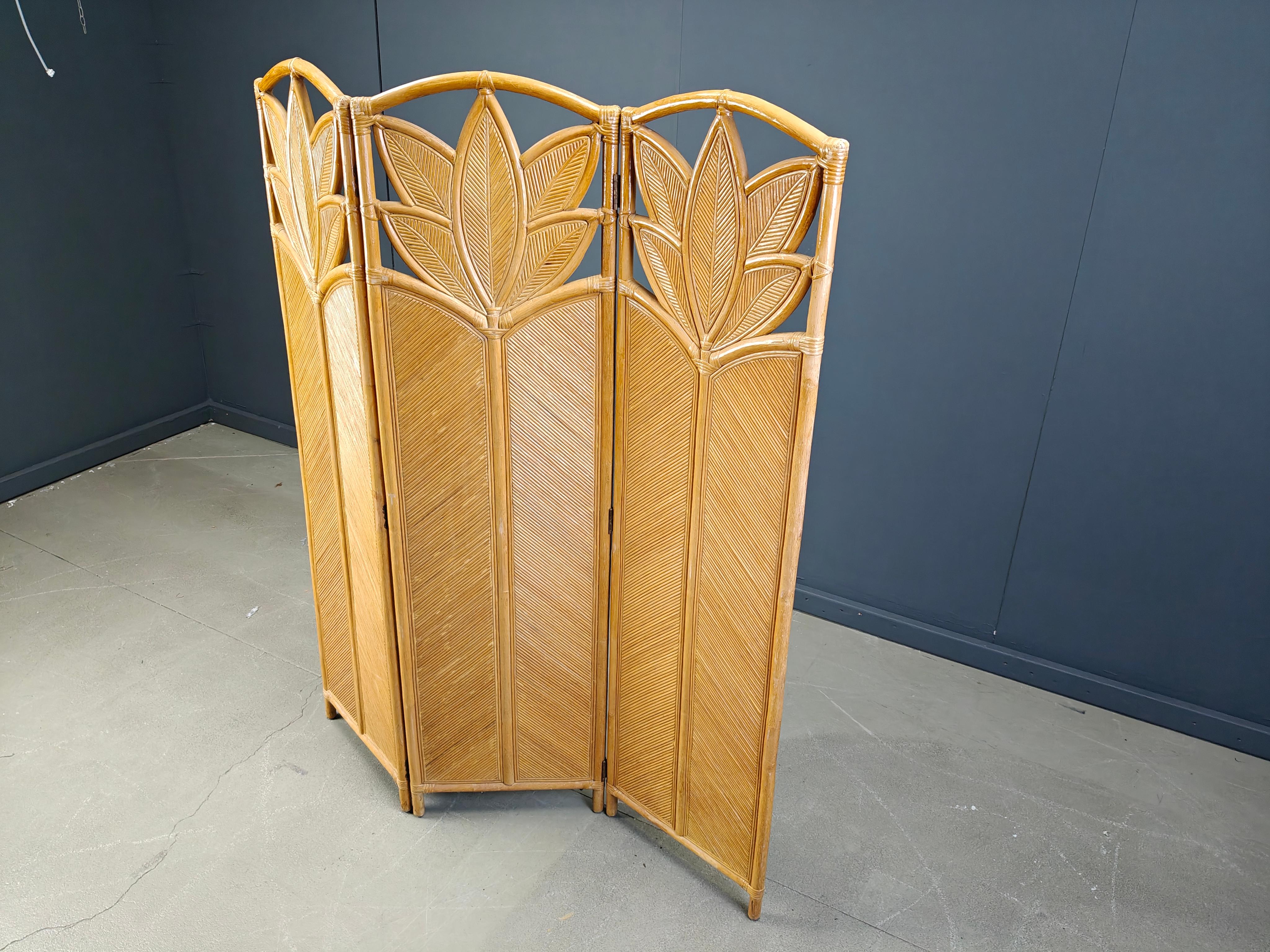 Paravent en bambou vintage 1970 Bon état - En vente à Leuven, Vlaams Gewest
