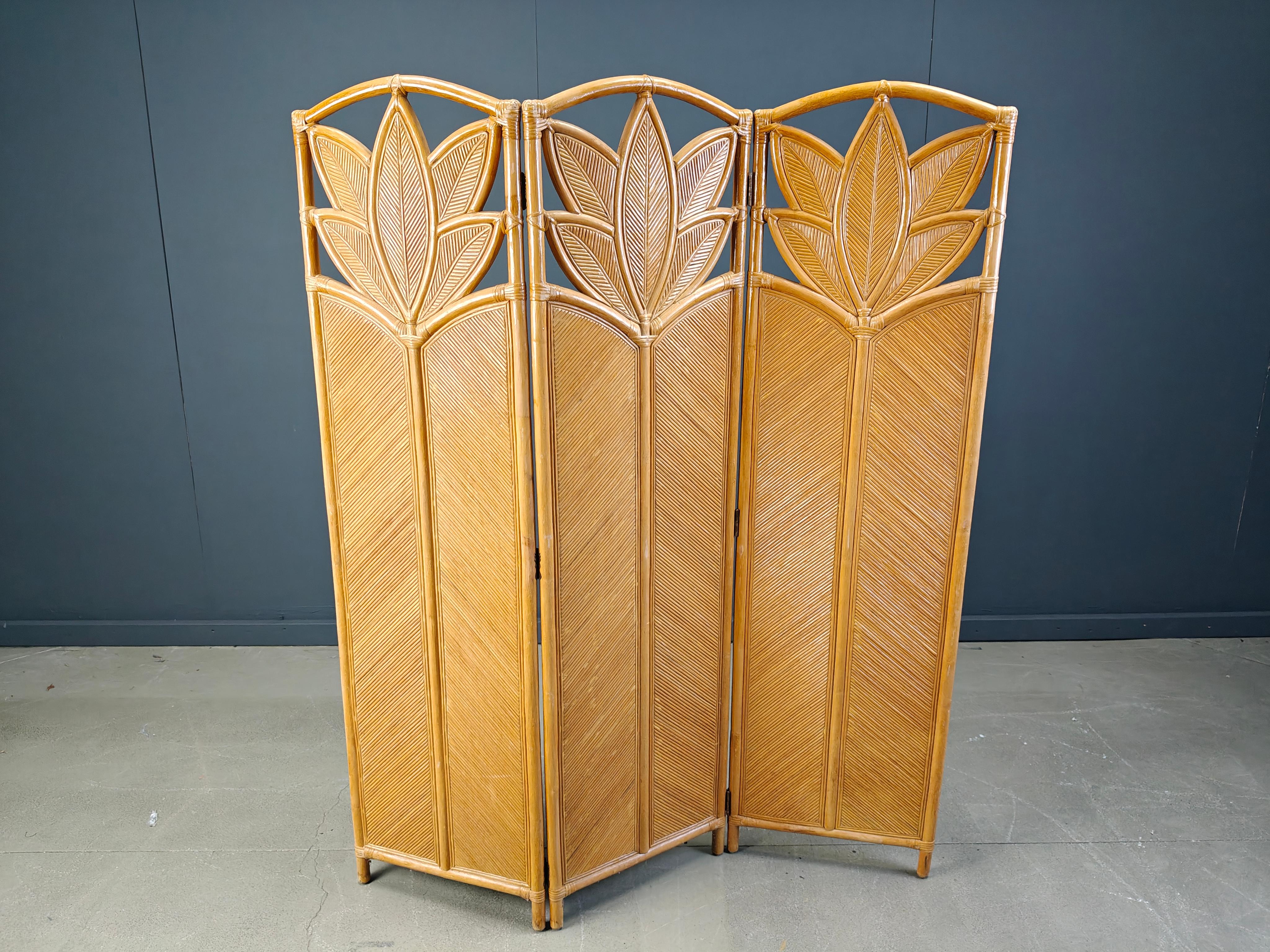 Paravent en bambou vintage 1970 en vente 2