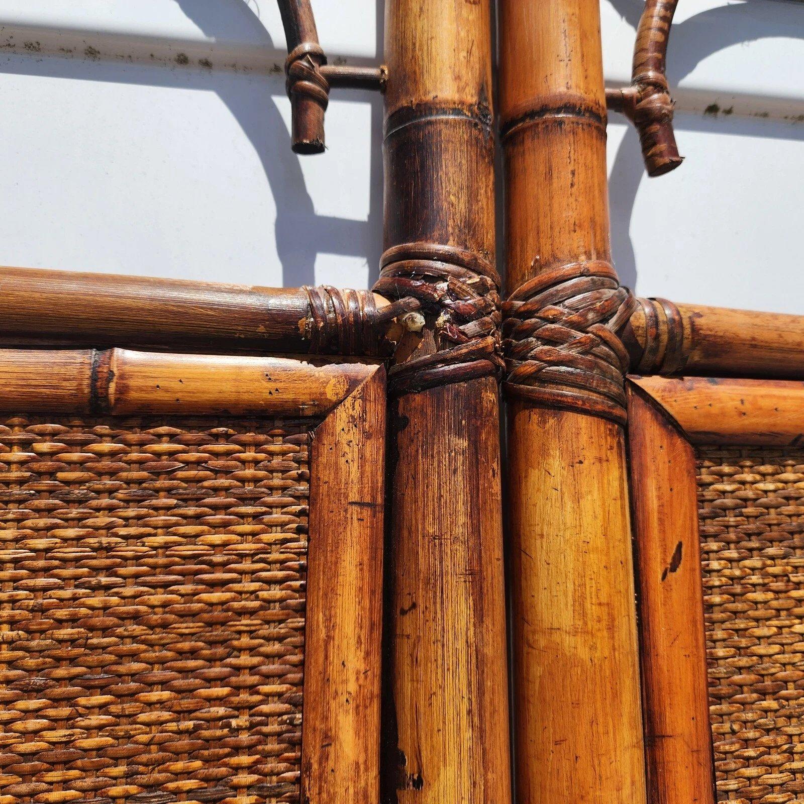Vintage Bamboo Screen Room Divider Headboard 1960s For Sale 1