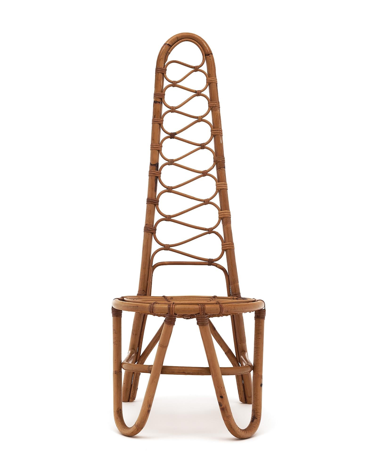 Mid-20th Century Vintage Bamboo Side Chair For Sale