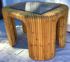 Vintage Bamboo Side, End Table
