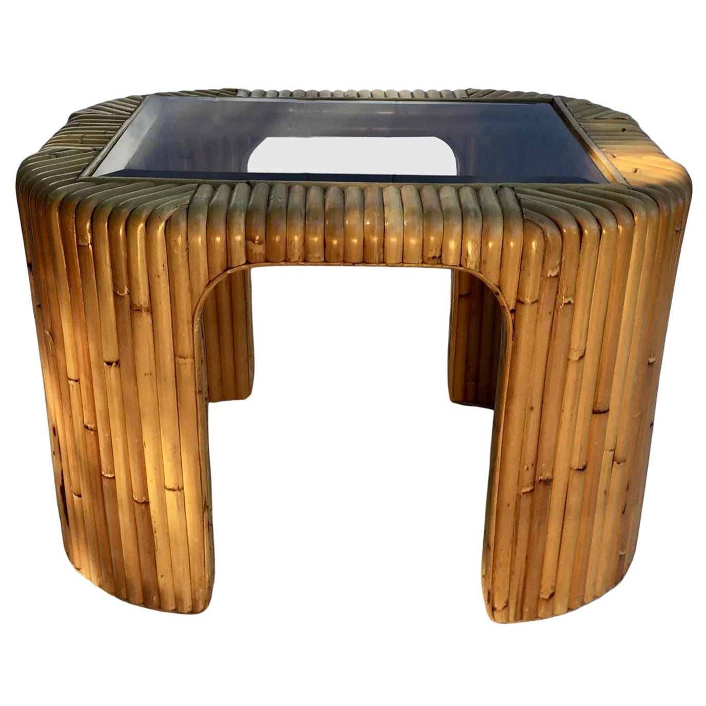 Vintage Bamboo Side, End Table For Sale