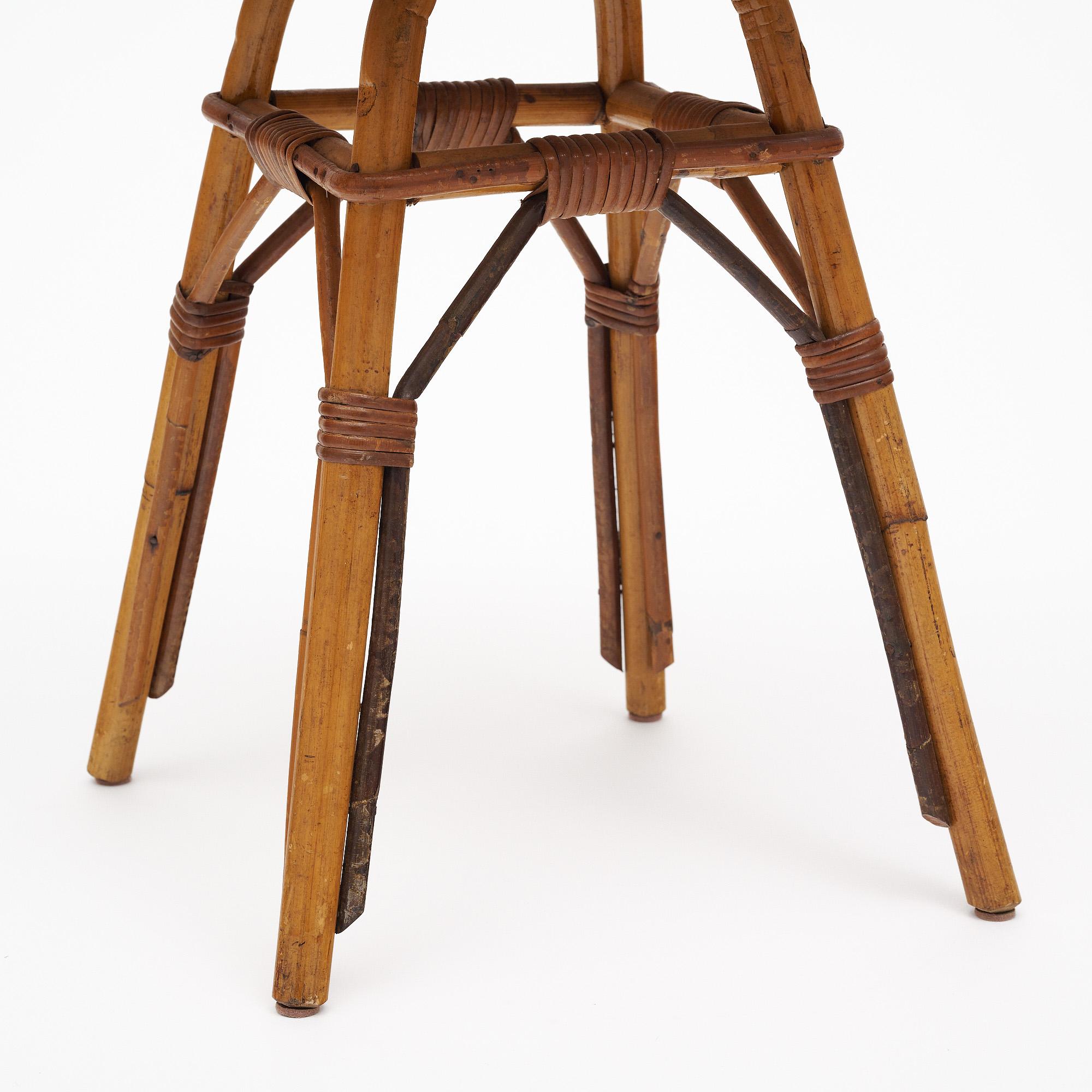 Vintage-Beistelltisch aus Bambus von Bonaudi Vallauris (Moderne der Mitte des Jahrhunderts) im Angebot