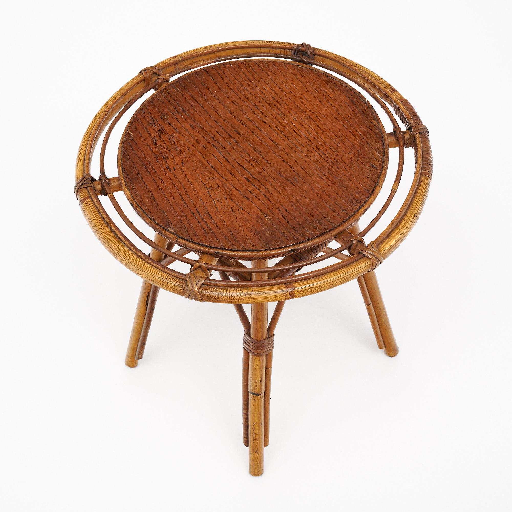 Vintage-Beistelltisch aus Bambus von Bonaudi Vallauris (Ende des 20. Jahrhunderts) im Angebot