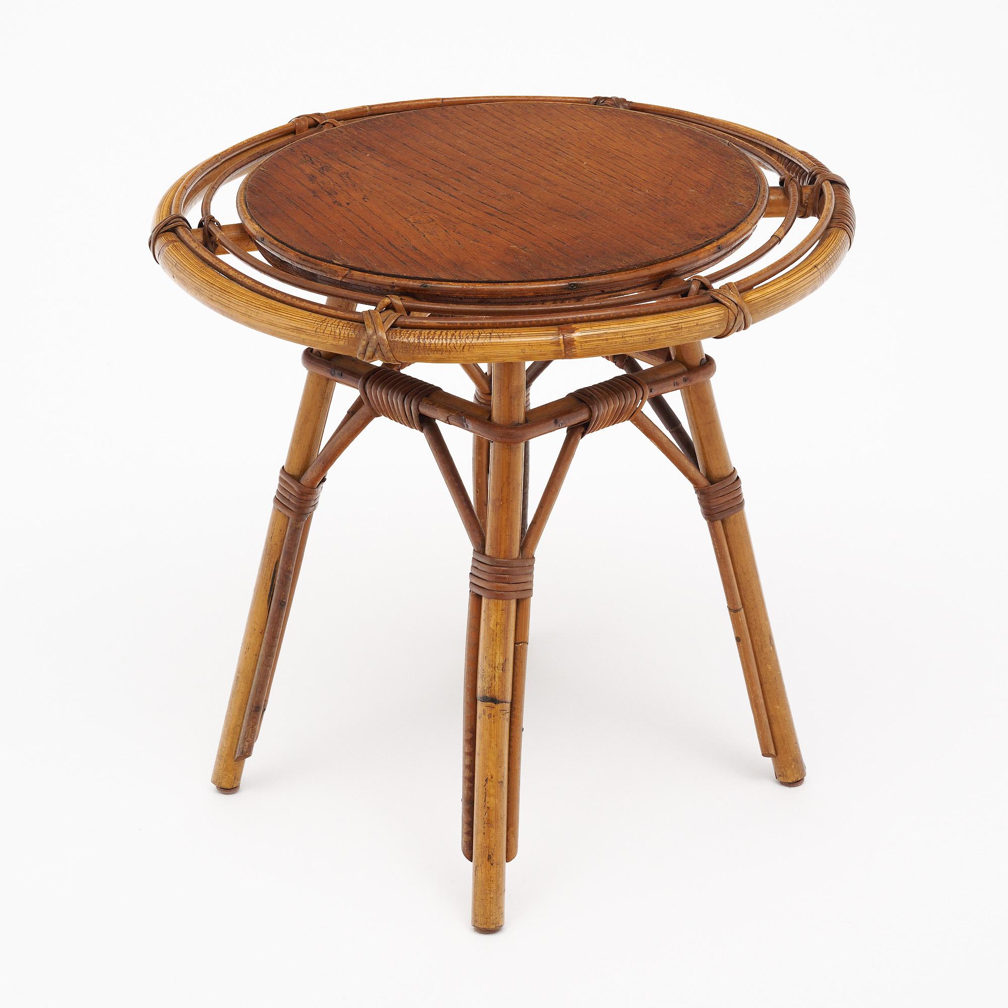 Vintage-Beistelltisch aus Bambus von Bonaudi Vallauris im Angebot 1