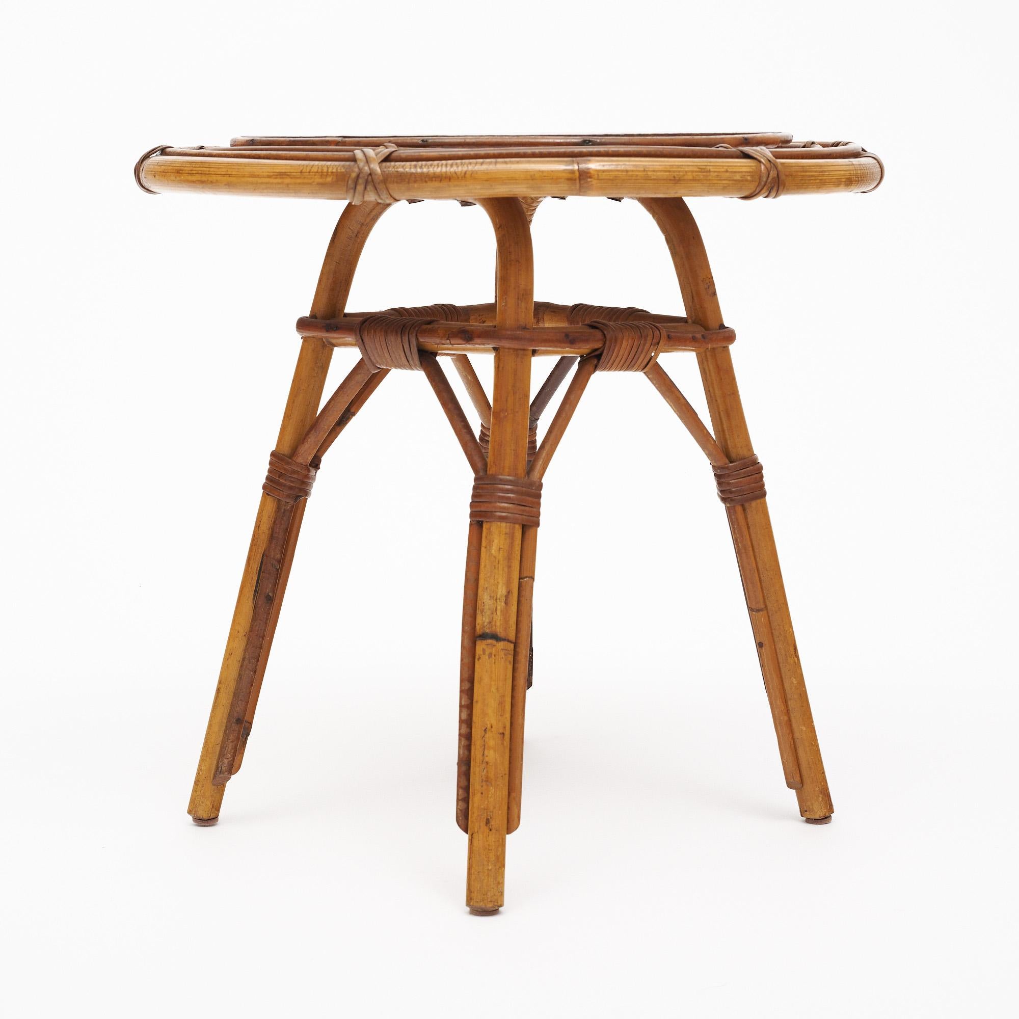 Vintage-Beistelltisch aus Bambus von Bonaudi Vallauris im Angebot 2