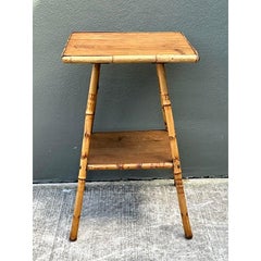 Vintage Bamboo Side Table
