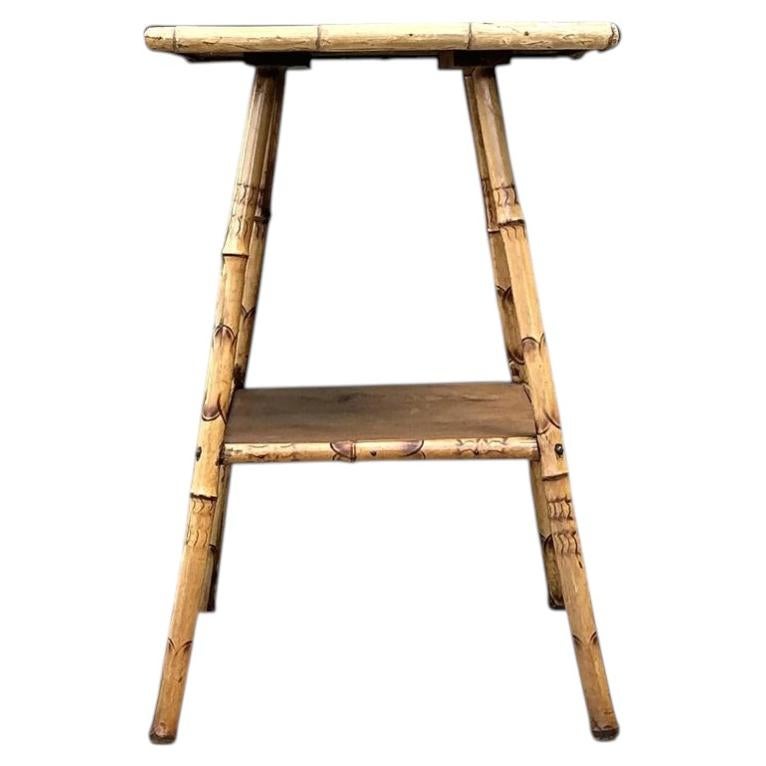 Vintage Bamboo Side Table