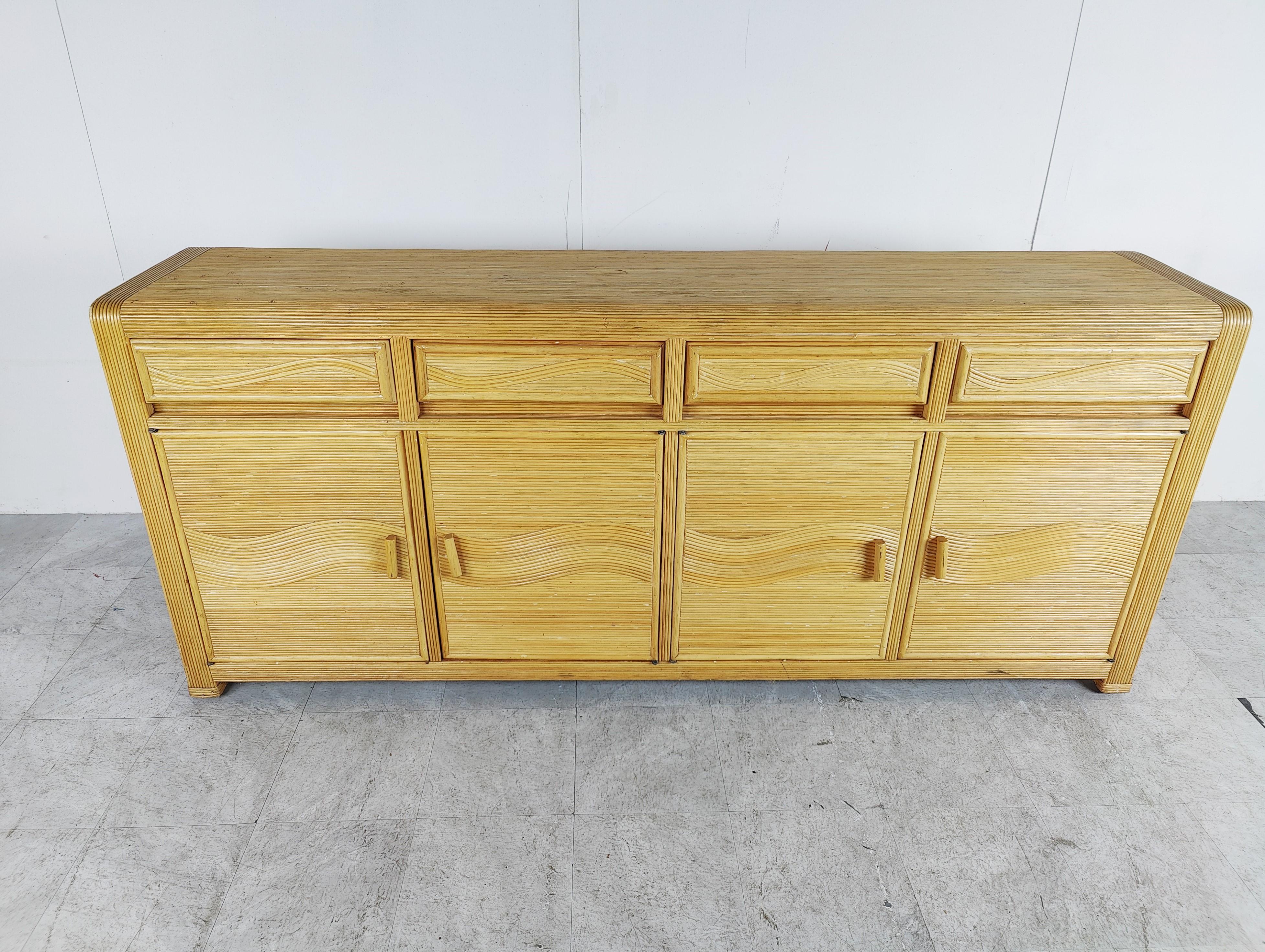 French Vintage Bamboo Sideboard, 1970s