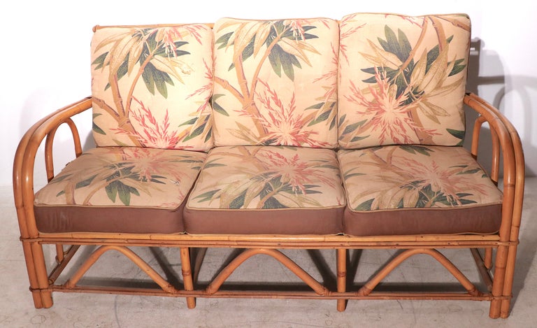 American Vintage Bamboo Sofa by the Superior Reed and Rattan Furniture Company For Sale