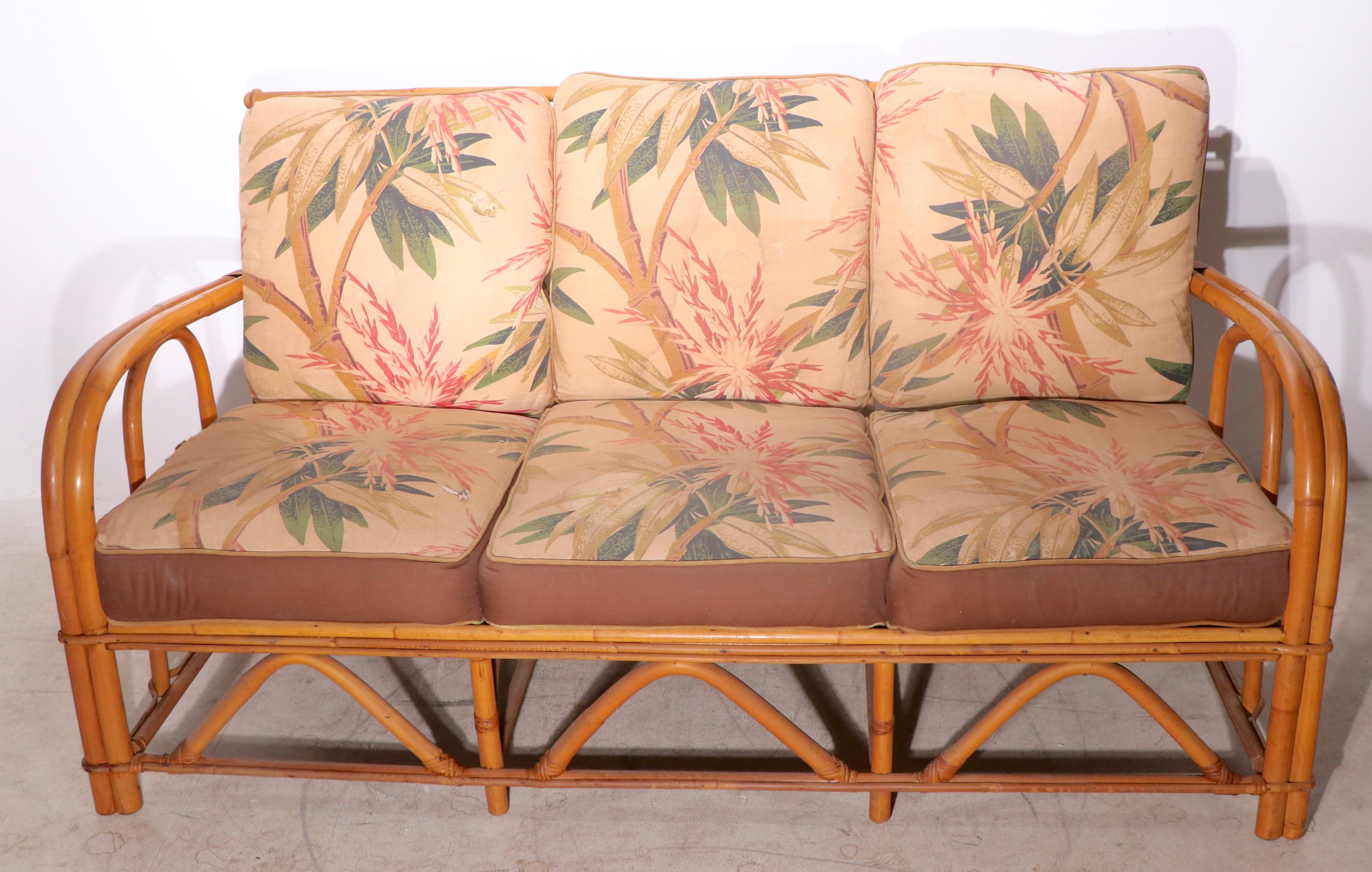 vintage bamboo couch