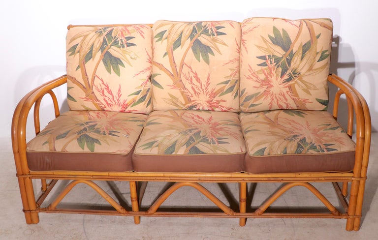 Vintage Bamboo Sofa by the Superior Reed and Rattan Furniture Company In Good Condition For Sale In New York, NY