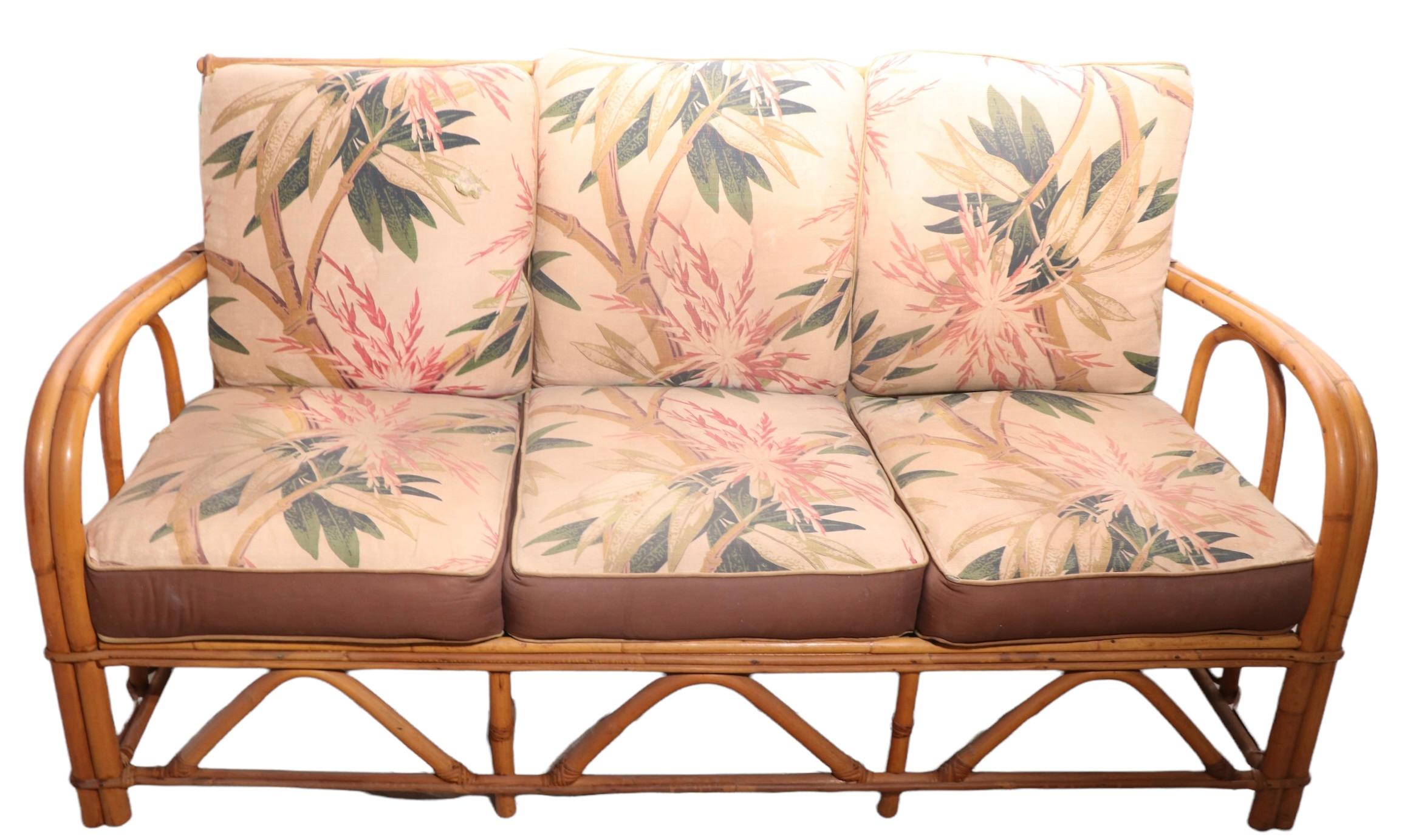 American Vintage Bamboo Sofa by the Superior Reed and Rattan Furniture Company