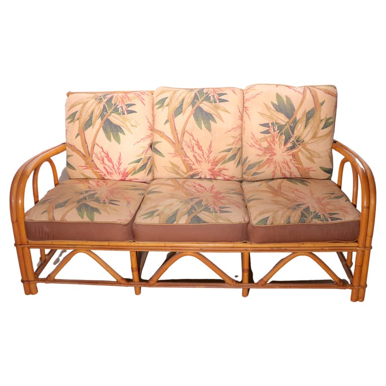 Vintage Bamboo Sofa by the Superior Reed and Rattan Furniture Company For Sale