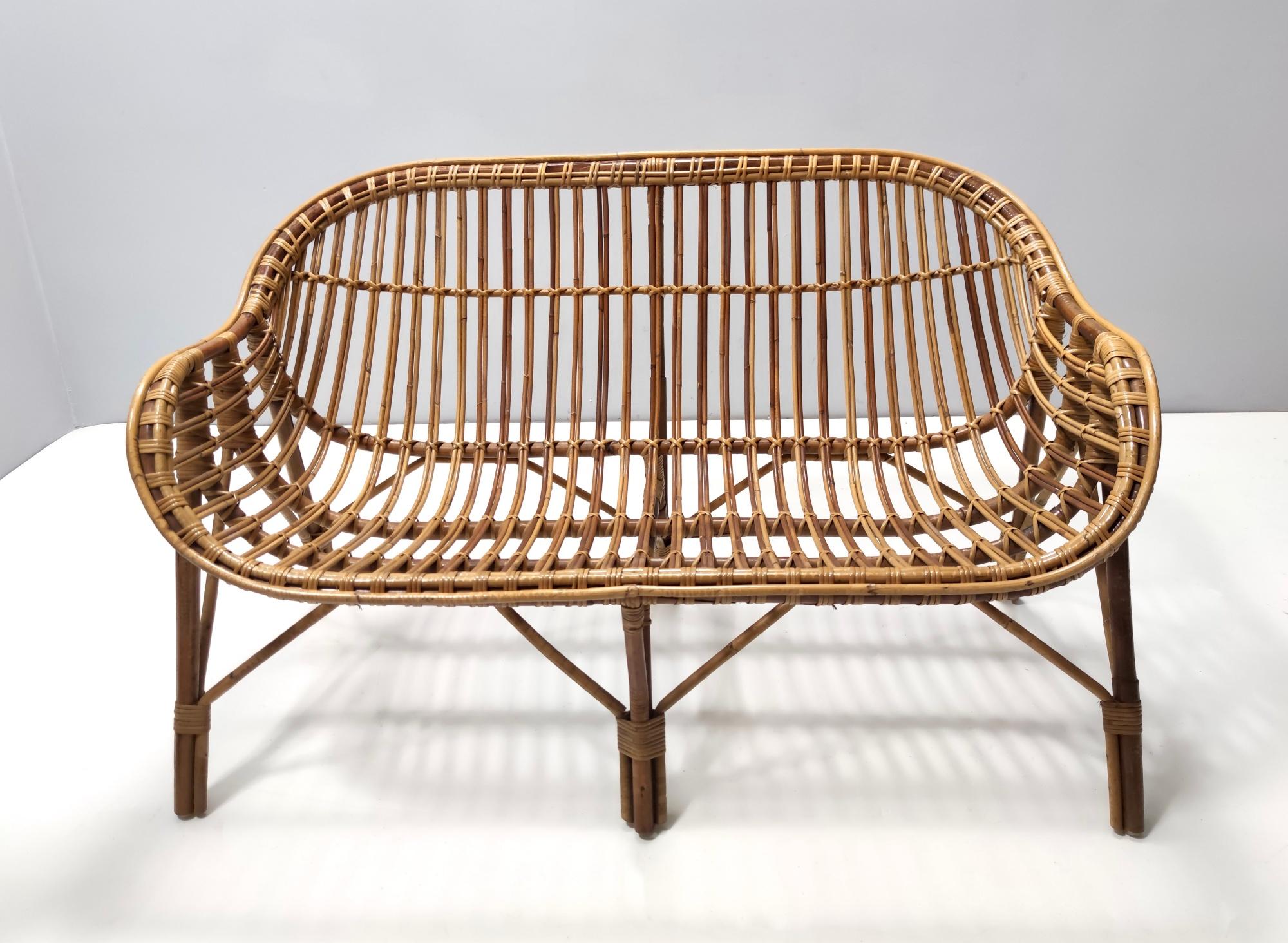 Vintage-Sofa aus Bambus, hergestellt in Italien (Moderne der Mitte des Jahrhunderts) im Angebot