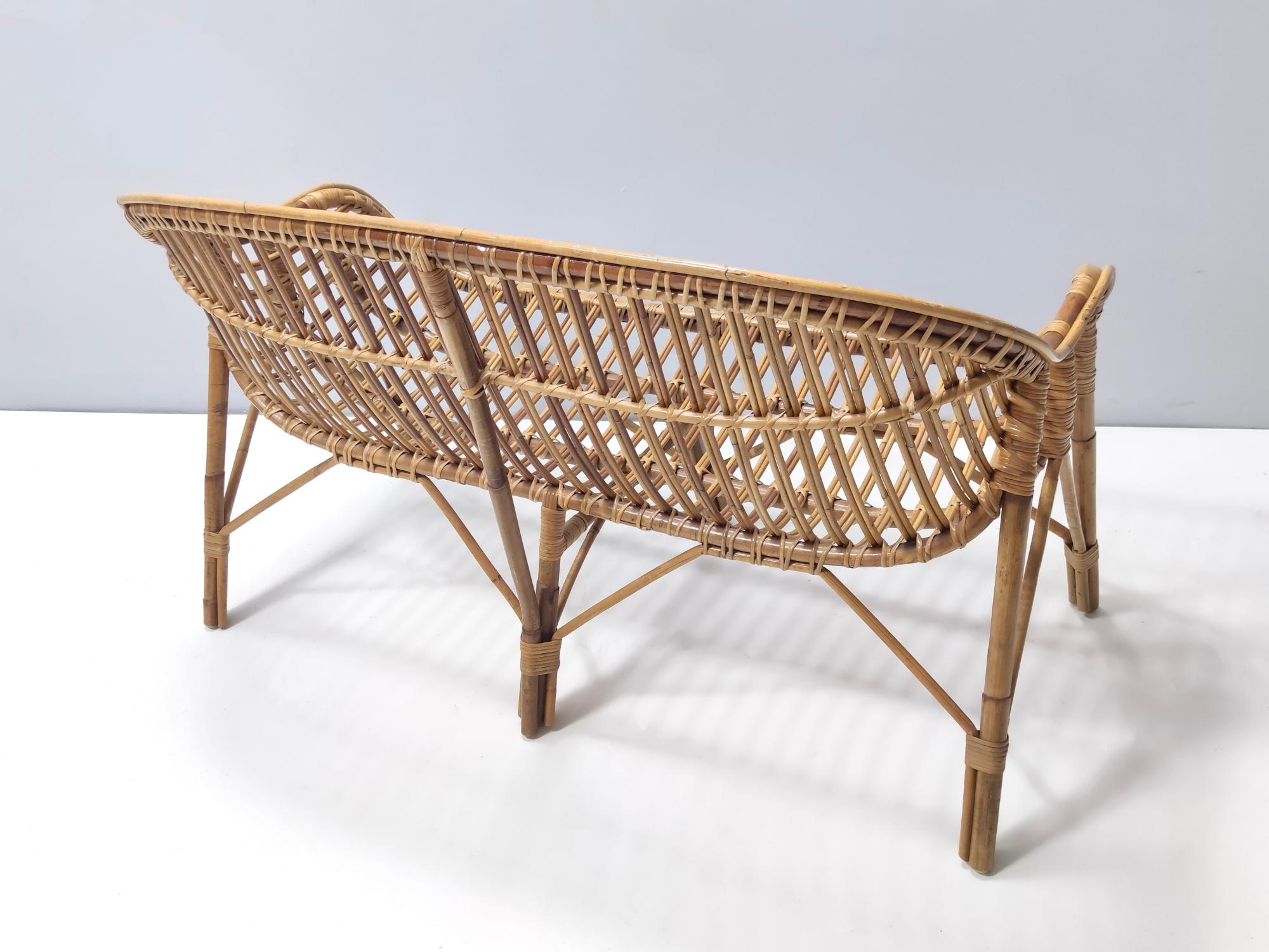Sofá vintage de bambú, Made in Italy en venta 1