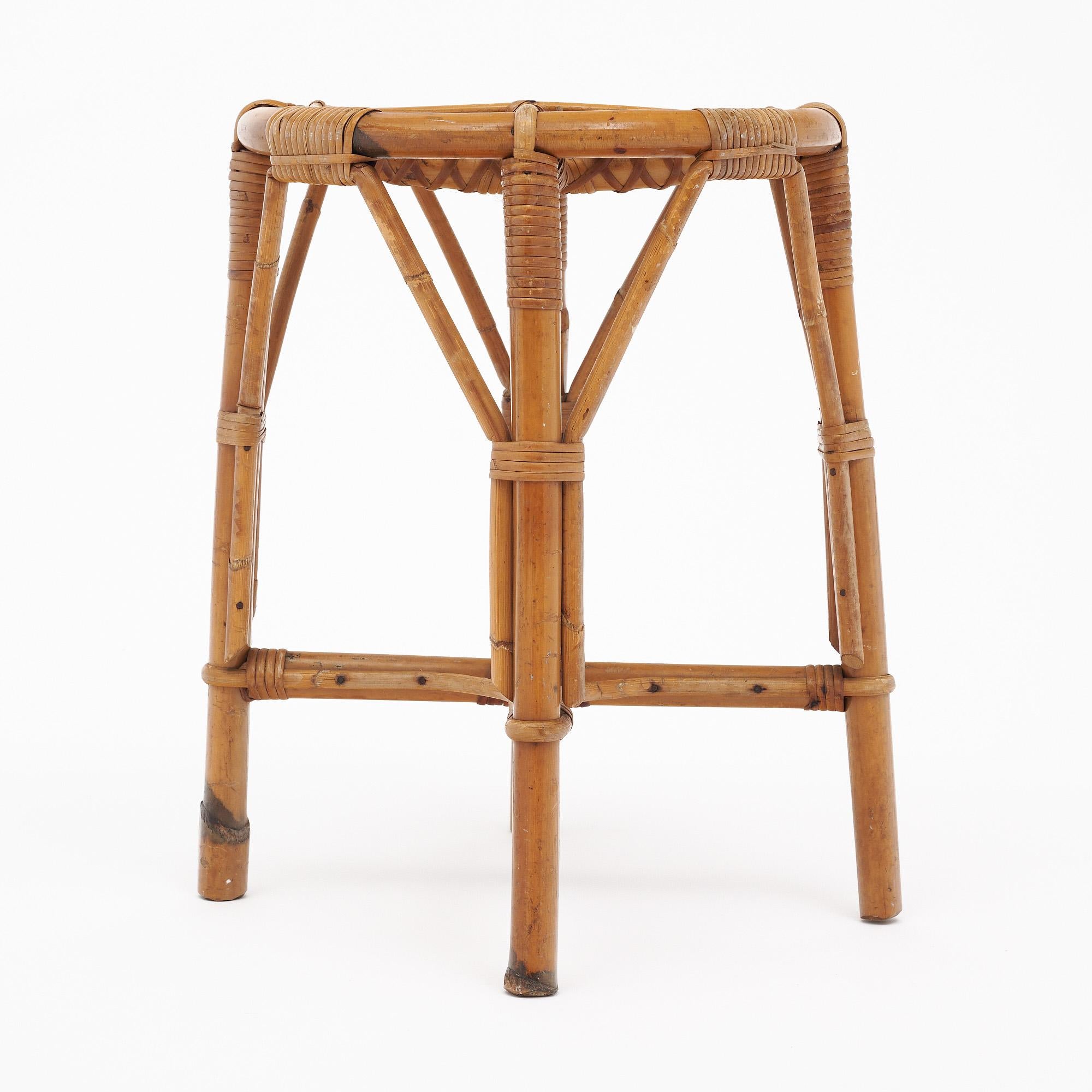 Taburete vintage de bambú de Bonaudi Vallauris en venta 2