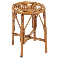 Vintage Bamboo Stool by Bonaudi Vallauris