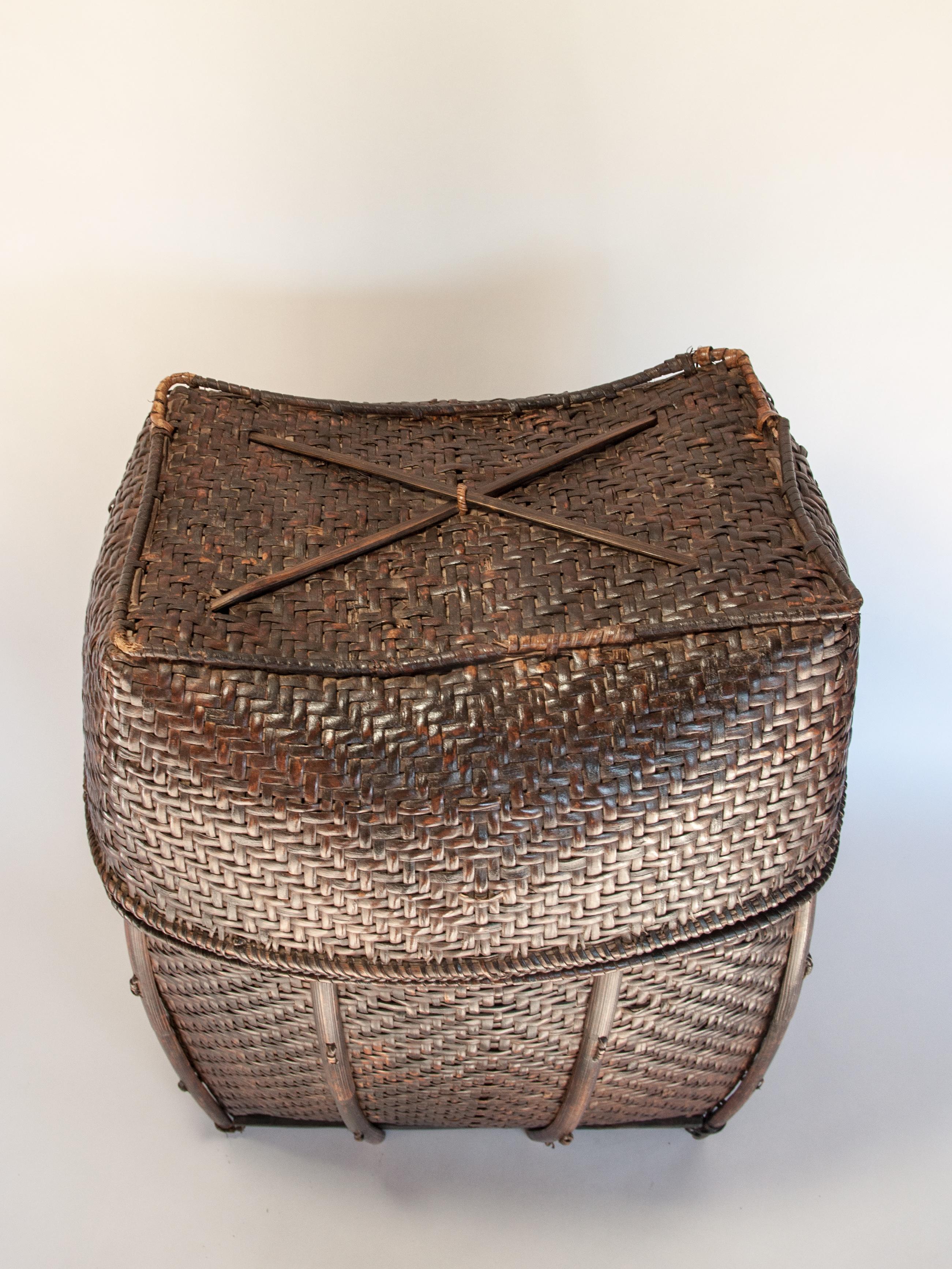Vintage Bamboo Storage Basket from the Akha of North Thailand, Mid-20th Century 5