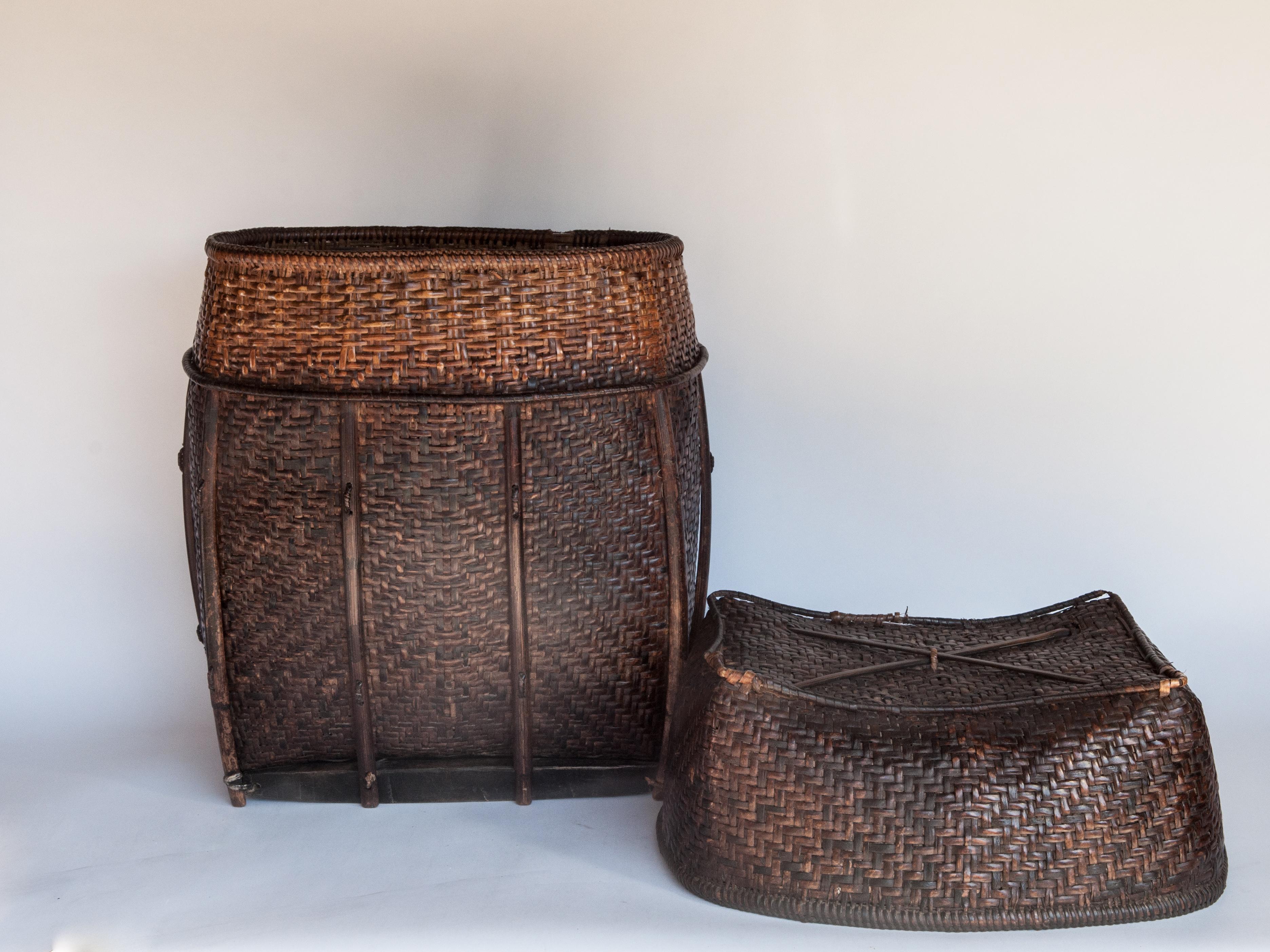 Vintage Bamboo Storage Basket from the Akha of North Thailand, Mid-20th Century 6