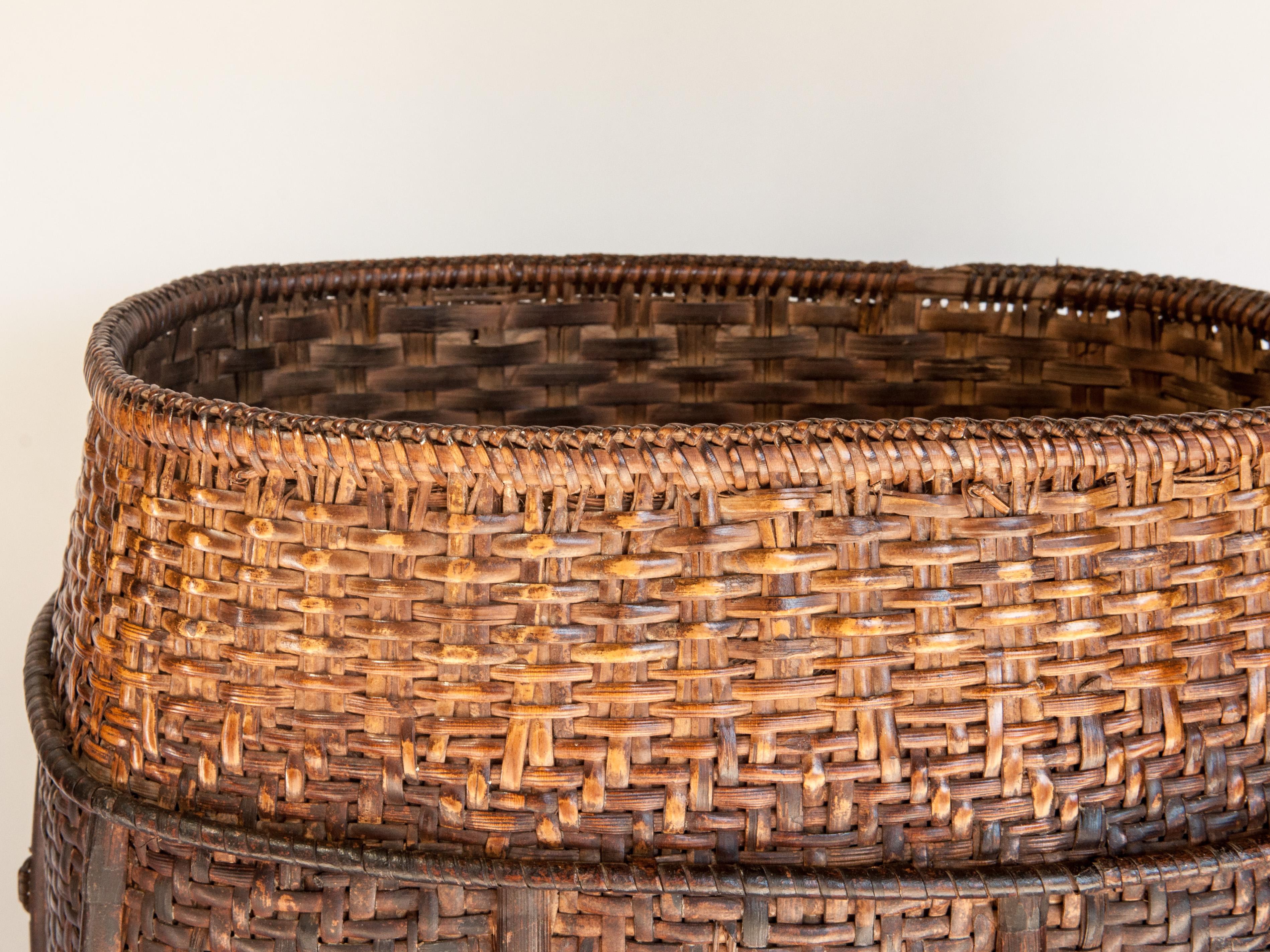 Vintage Bamboo Storage Basket from the Akha of North Thailand, Mid-20th Century 8