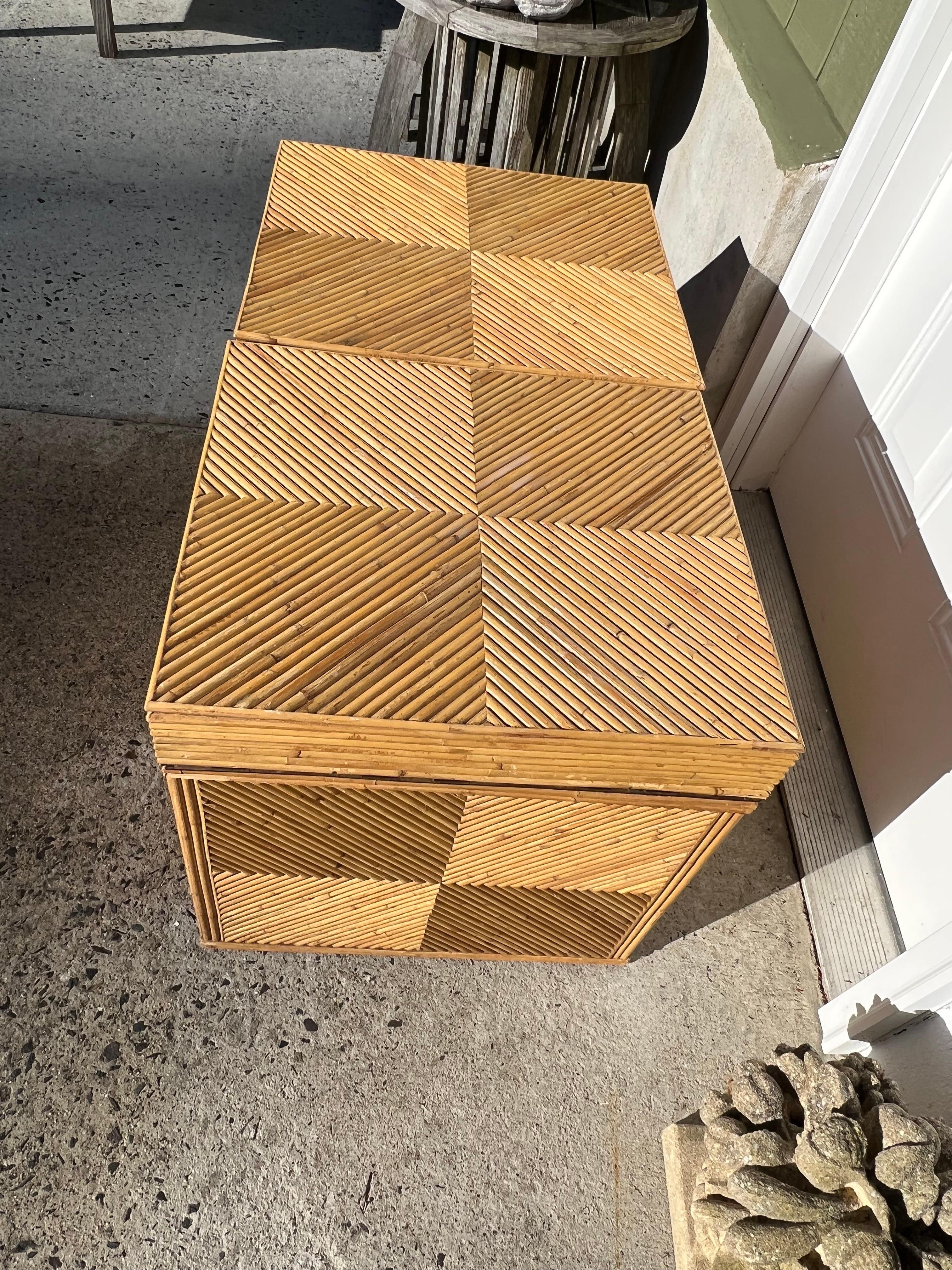 Vintage Bamboo Storage Chest For Sale 7