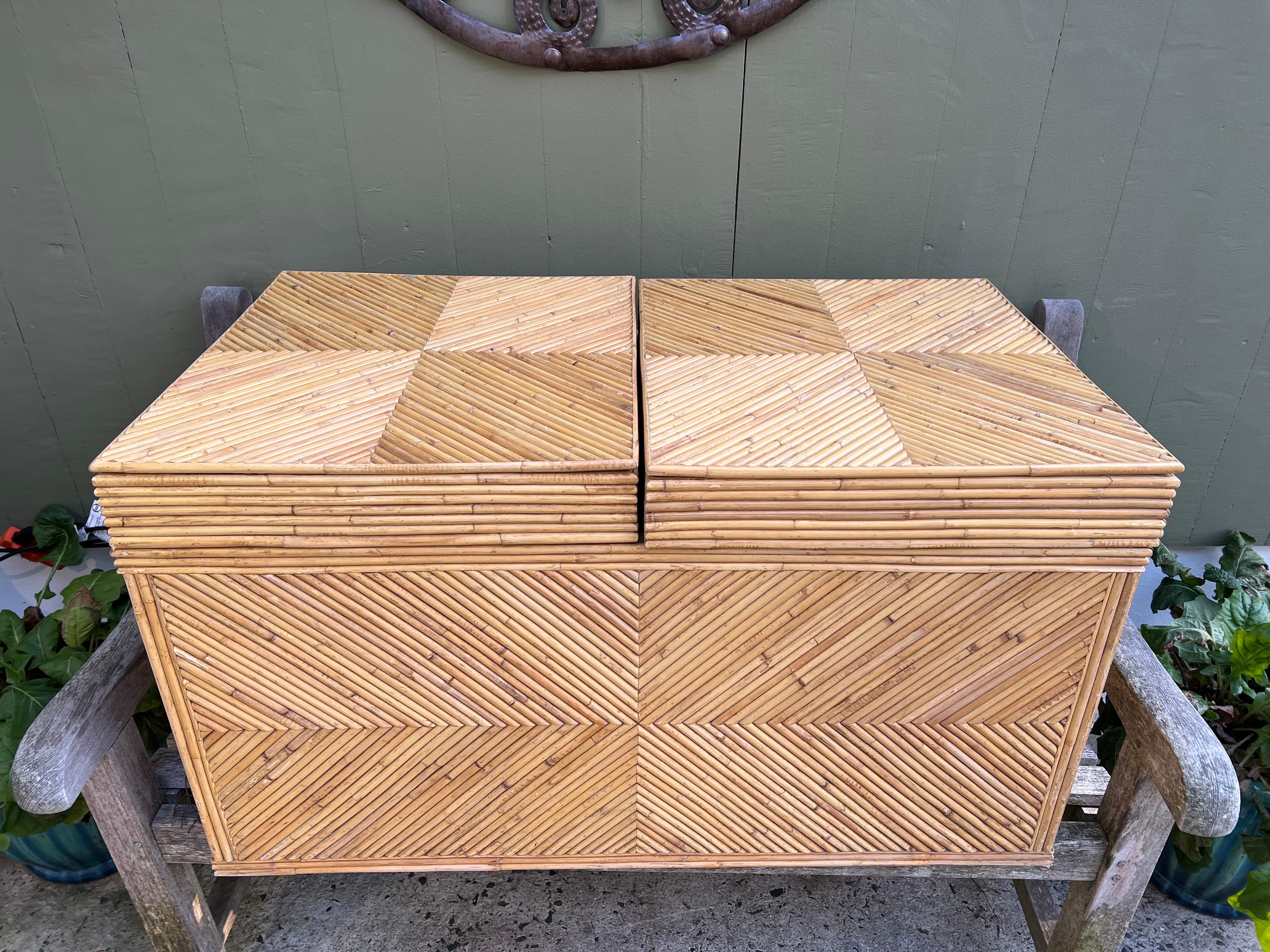 Late 20th Century Vintage Bamboo Storage Chest For Sale
