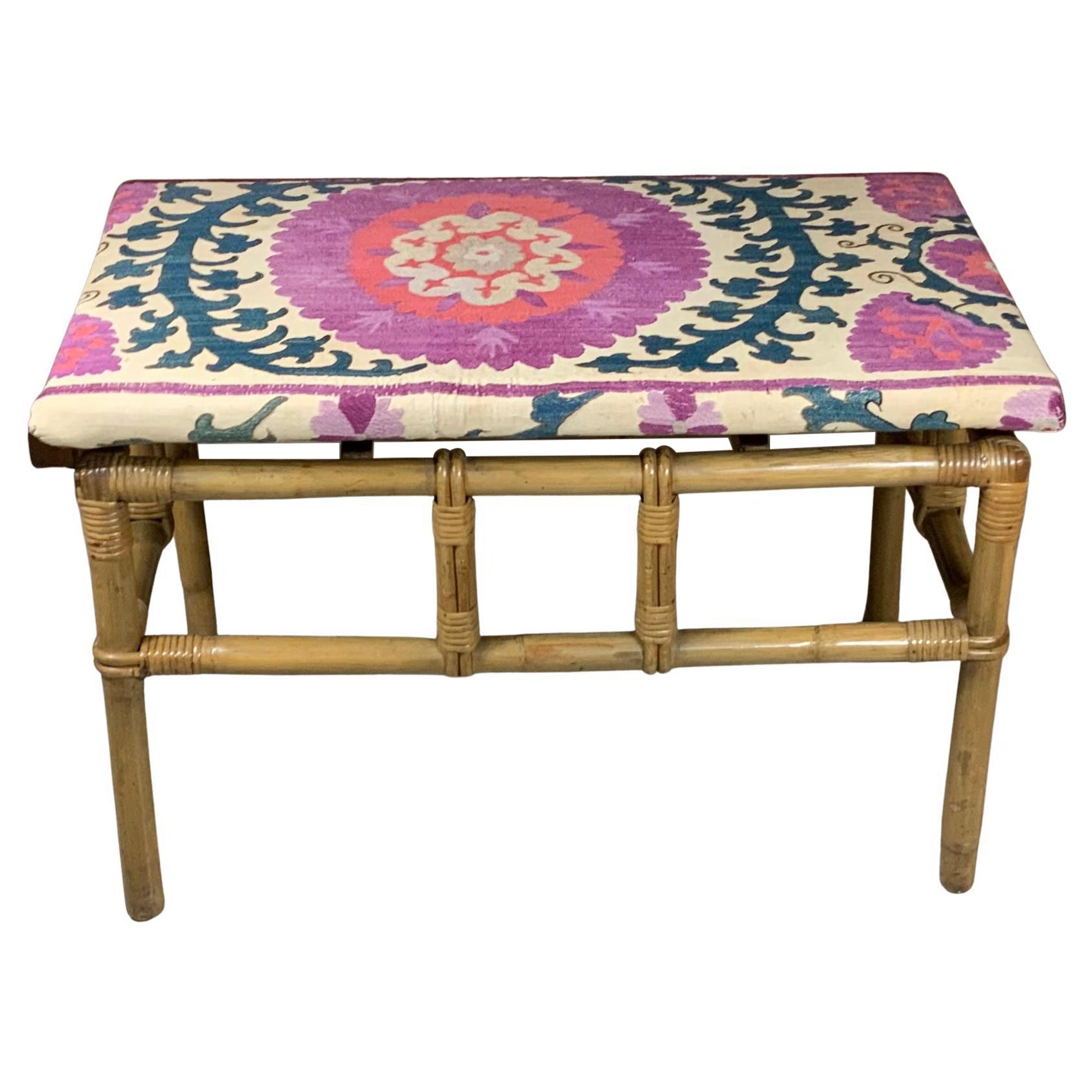 Vintage Bamboo Suzani Coffee Table