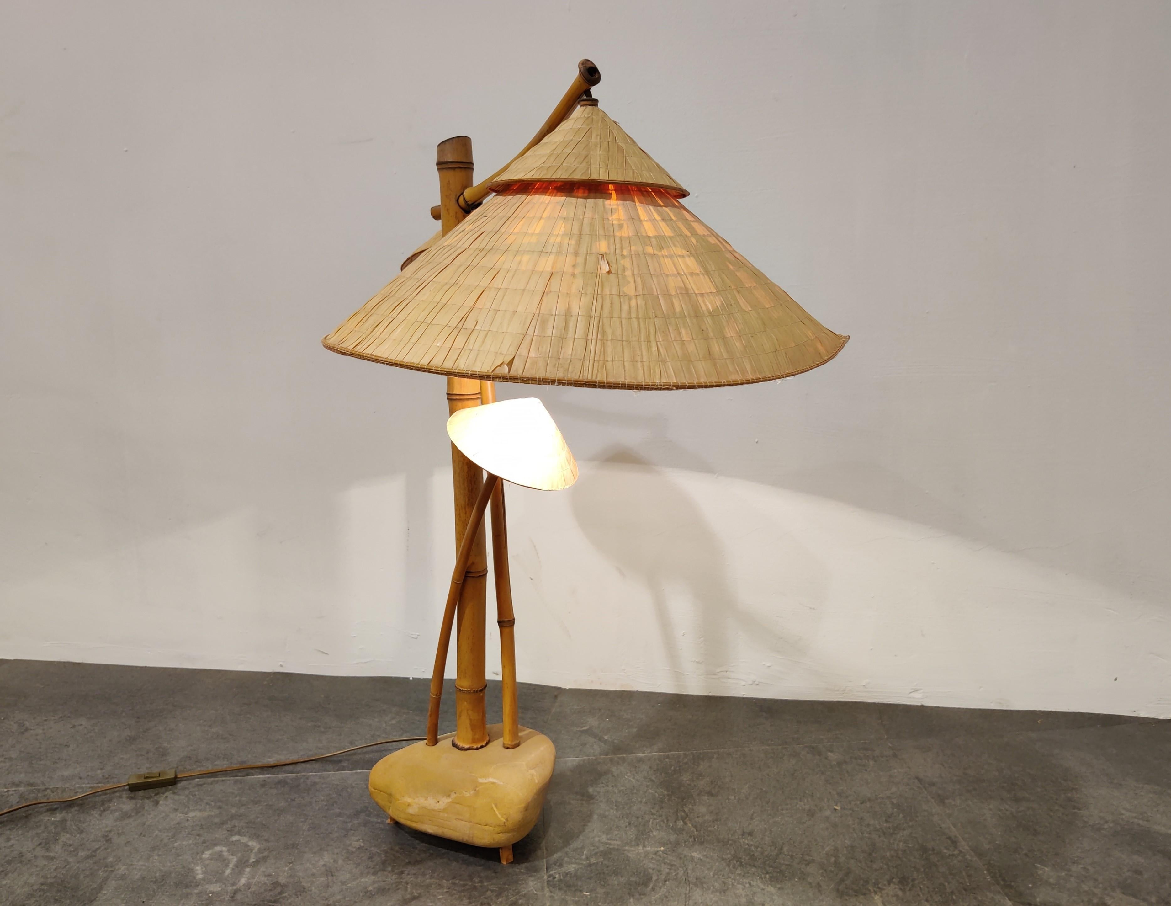 Late 20th Century Vintage Bamboo Table Lamp, 1980s