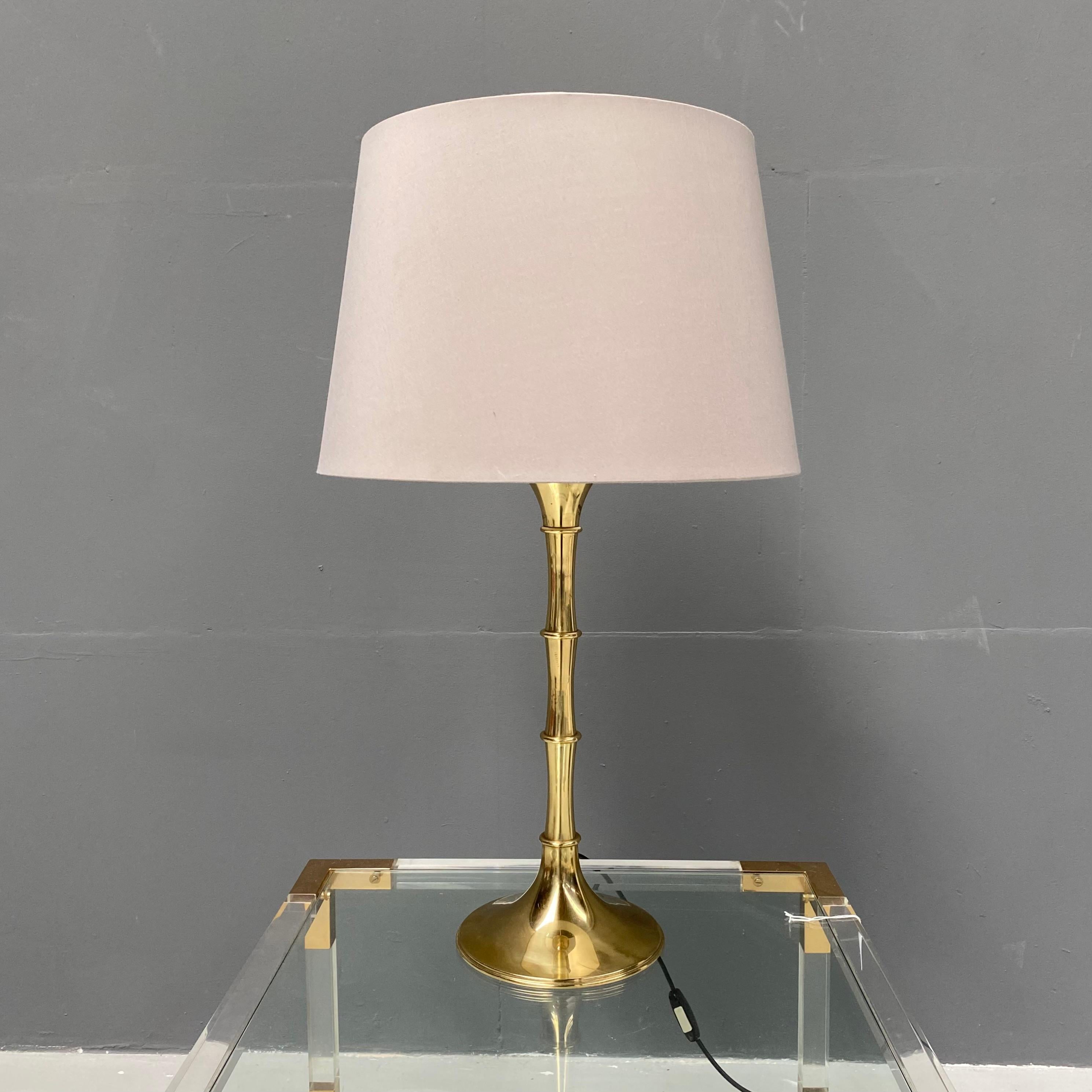 Vintage Bamboo Table Lamp in Brass by Ingo Maurer for M Design, 1960s. For Sale 5