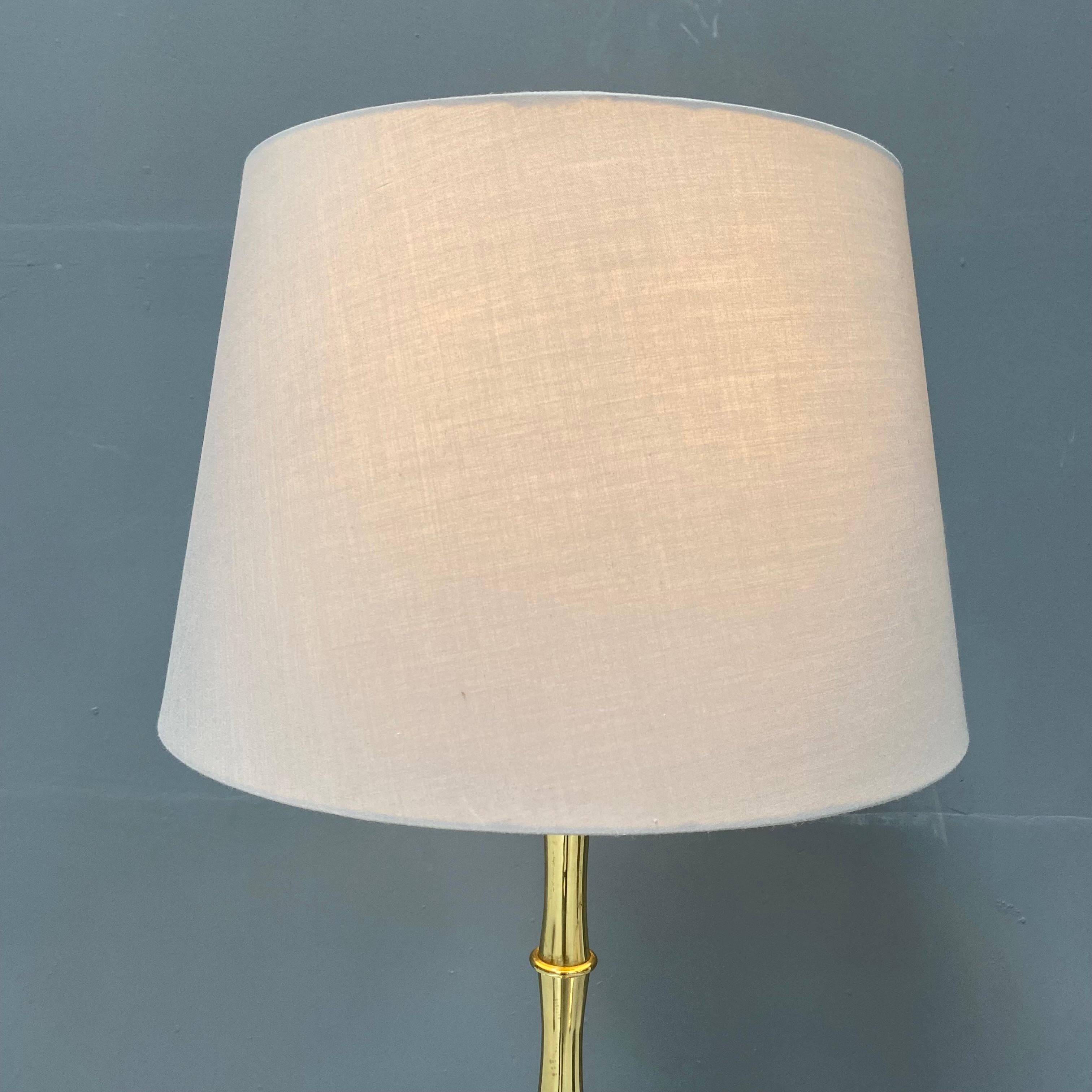 Vintage Bamboo Table Lamp in Brass by Ingo Maurer for M Design, 1960s. In Good Condition For Sale In Eindhoven, Noord Brabant
