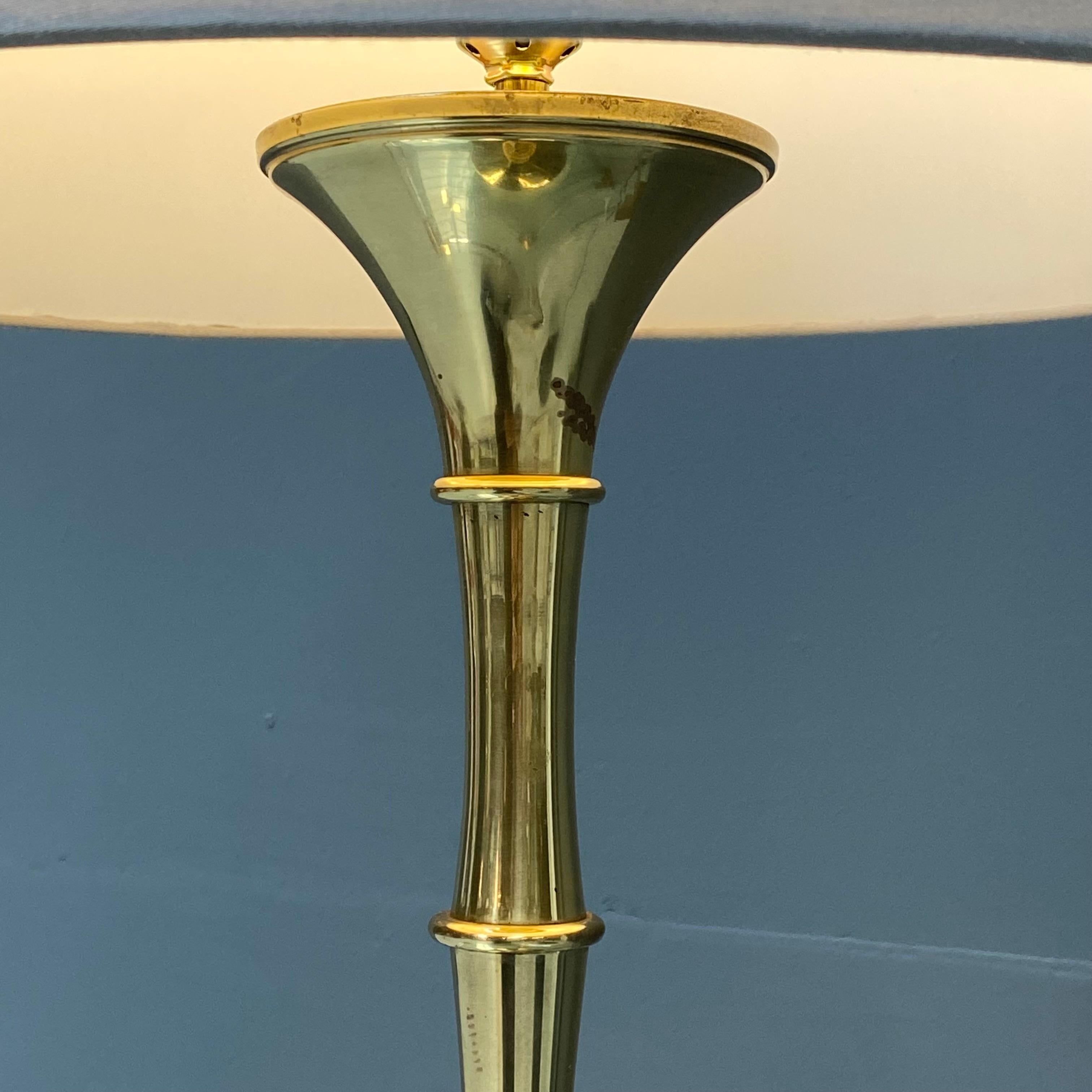 20th Century Vintage Bamboo Table Lamp in Brass by Ingo Maurer for M Design, 1960s. For Sale