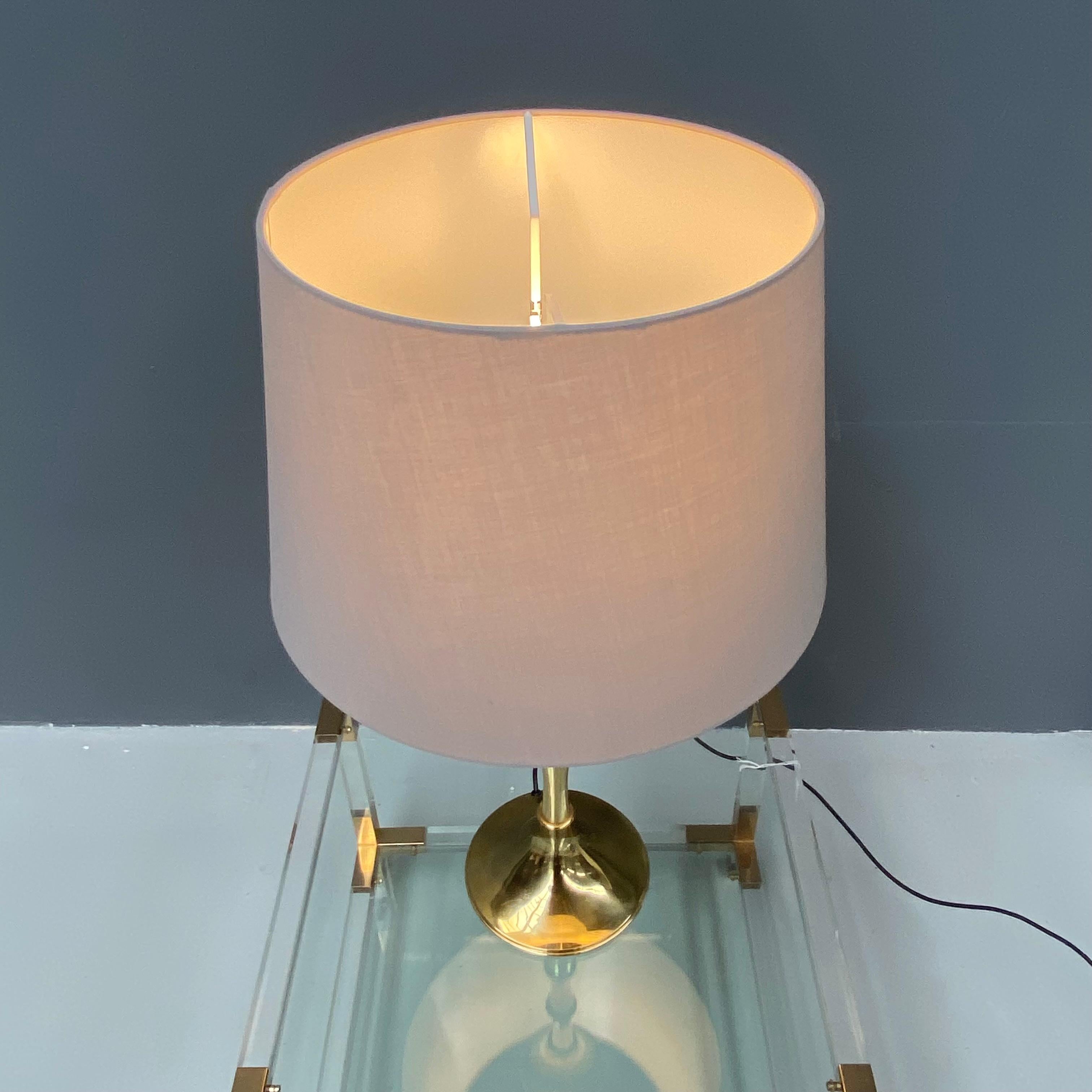 Vintage Bamboo Table Lamp in Brass by Ingo Maurer for M Design, 1960s. For Sale 1