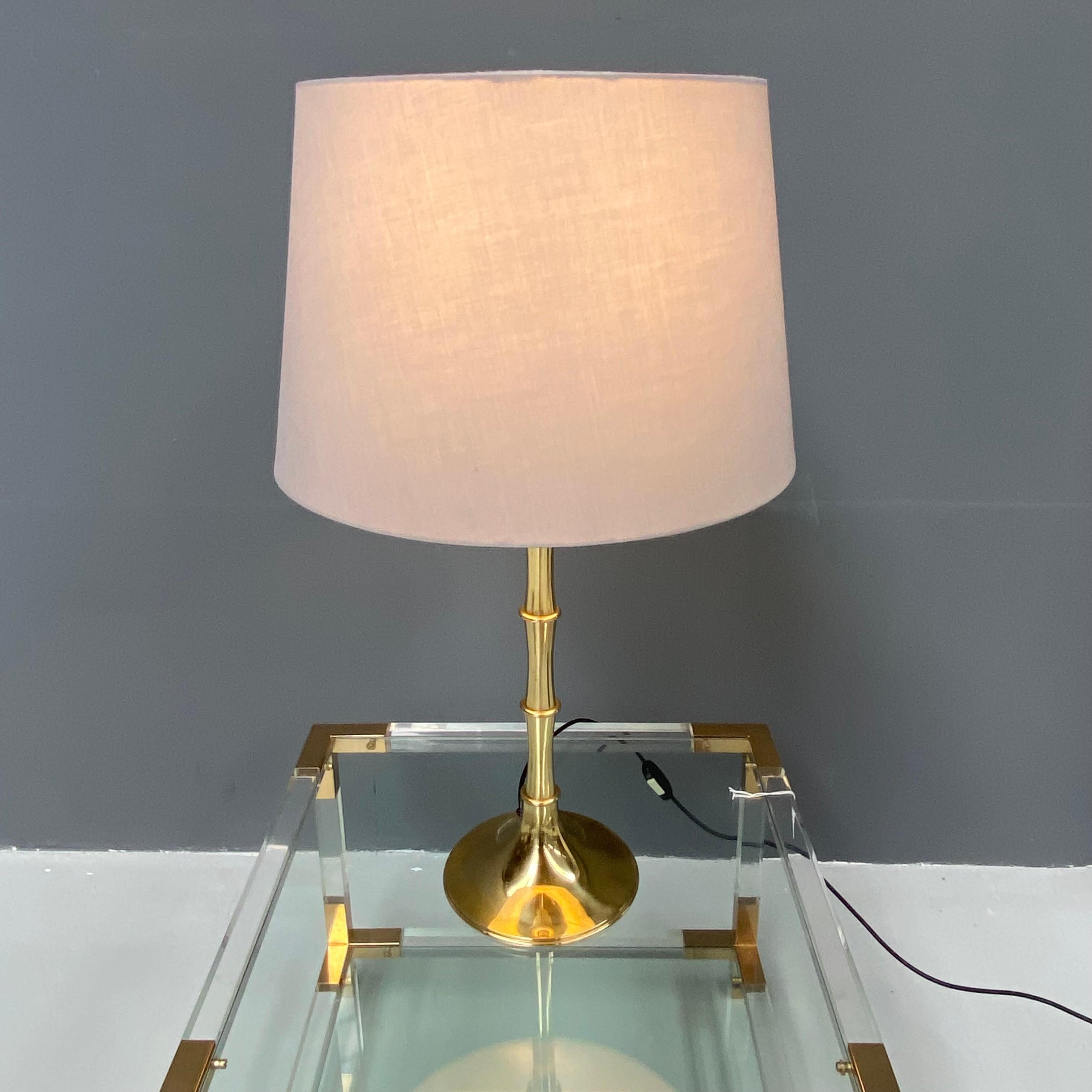 Vintage Bamboo Table Lamp in Brass by Ingo Maurer for M Design, 1960s. For Sale 2