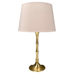 Vintage Bamboo Table Lamp in Brass by Ingo Maurer for M Design, 1960s.