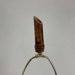 Vintage Bamboo Table Lamps with Verdi Green Base and Cap