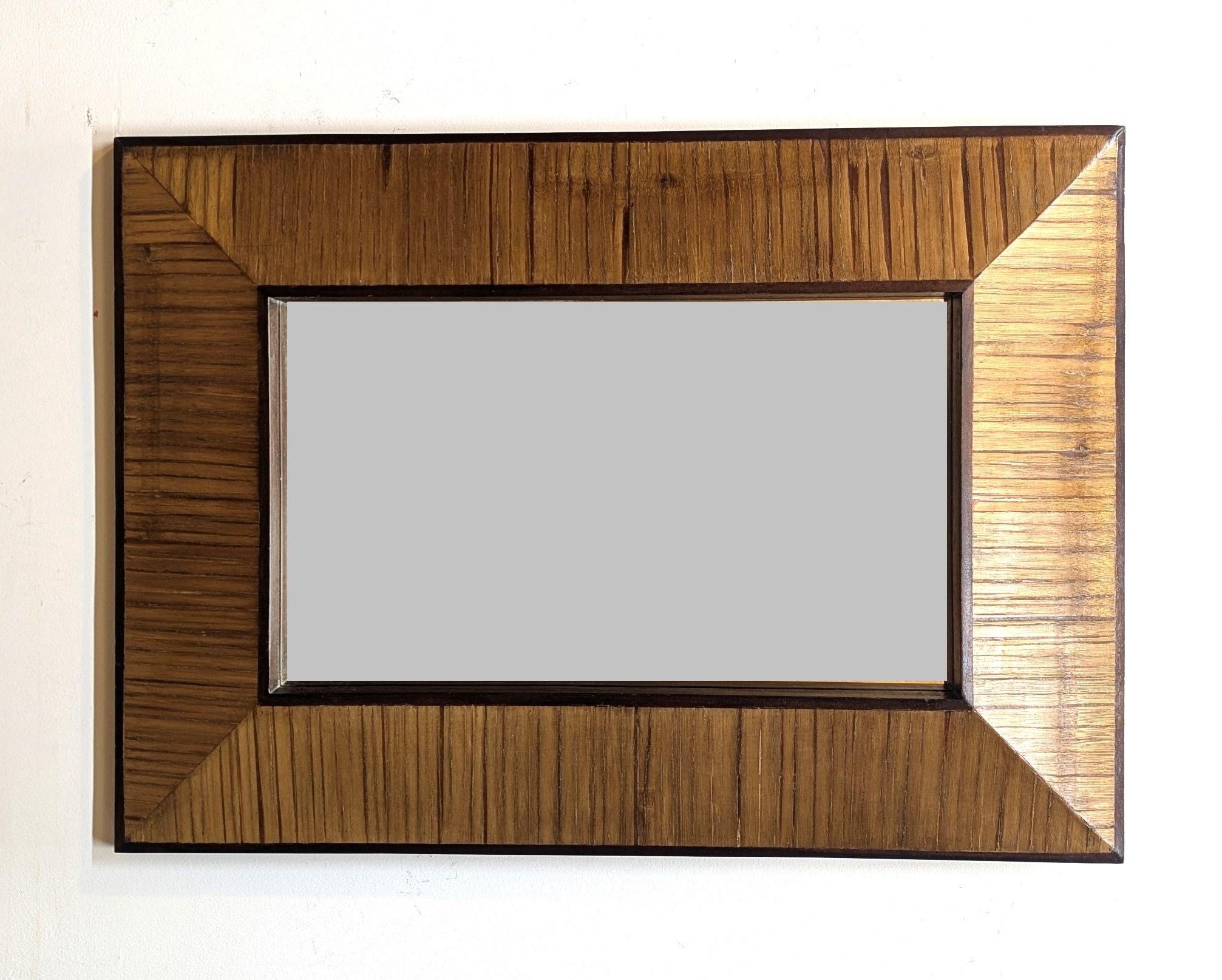 Organico moderno Specchio Vintage Bamboo Teak in vendita