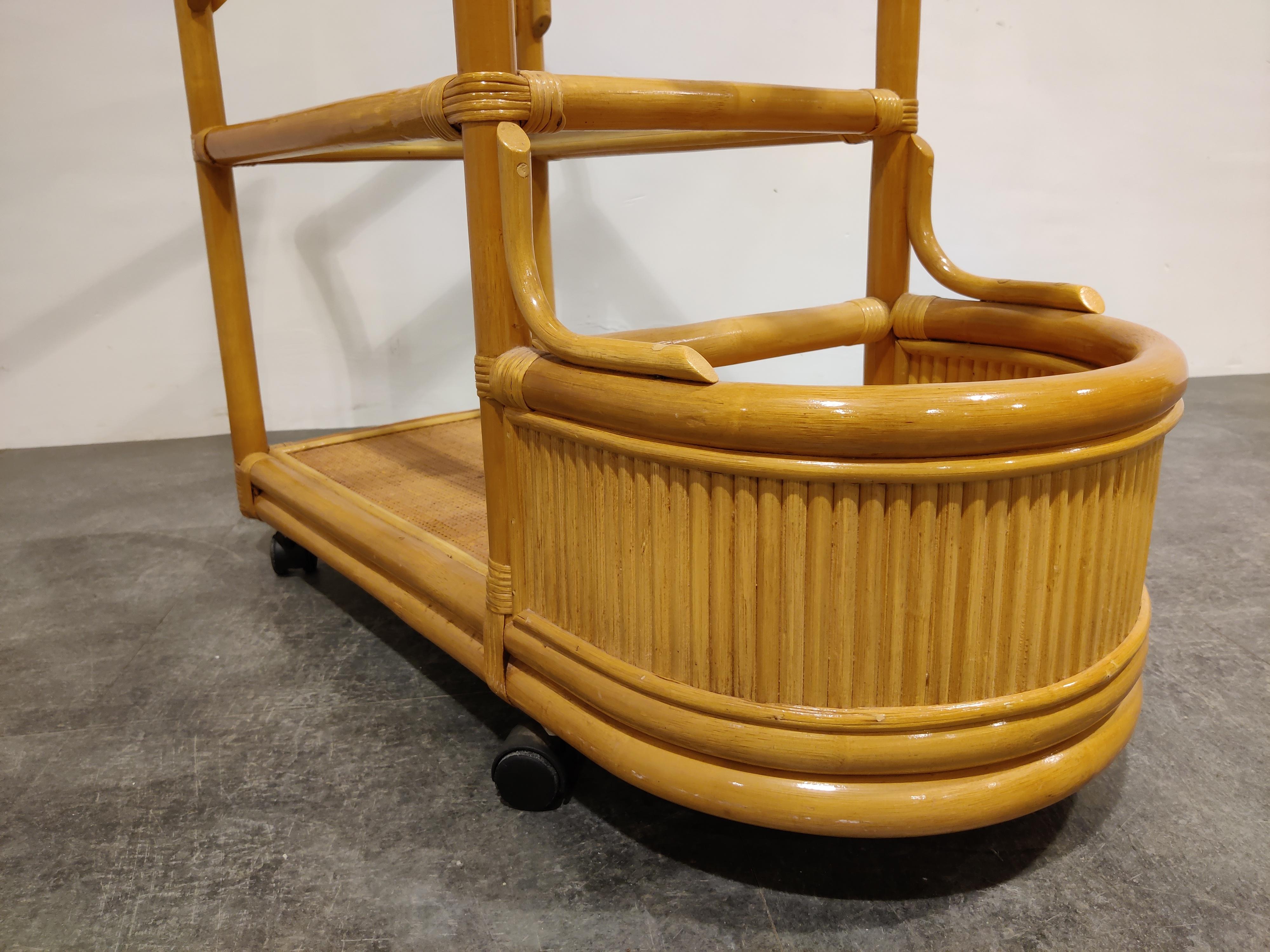 Late 20th Century Vintage Bamboo Trolley, 1970s