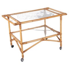 Used Bamboo Trolley and Serving Trolley, 1960s